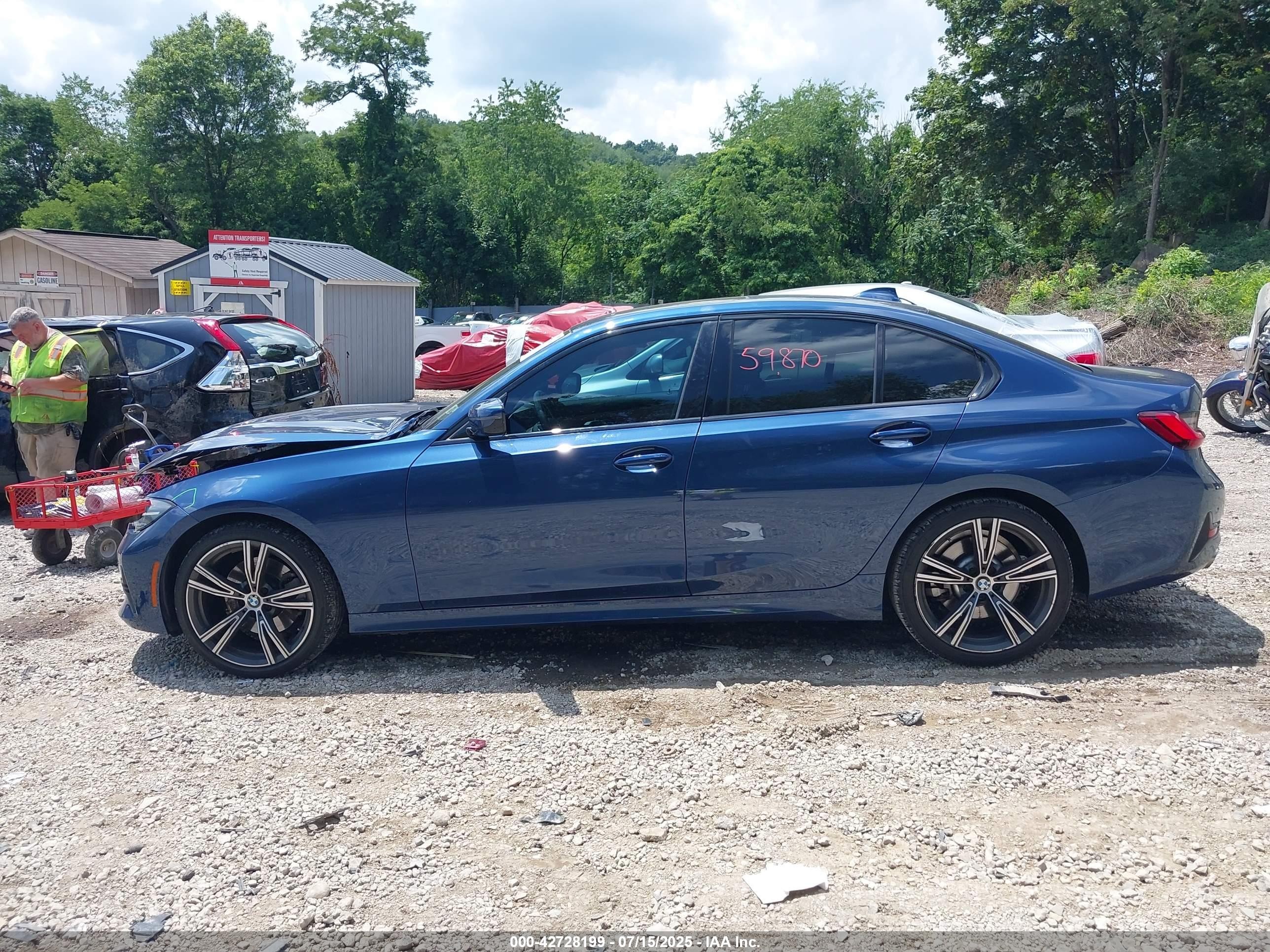 2022 Bmw 330i   Синий vin: 3MW5R1J04N8C47788
