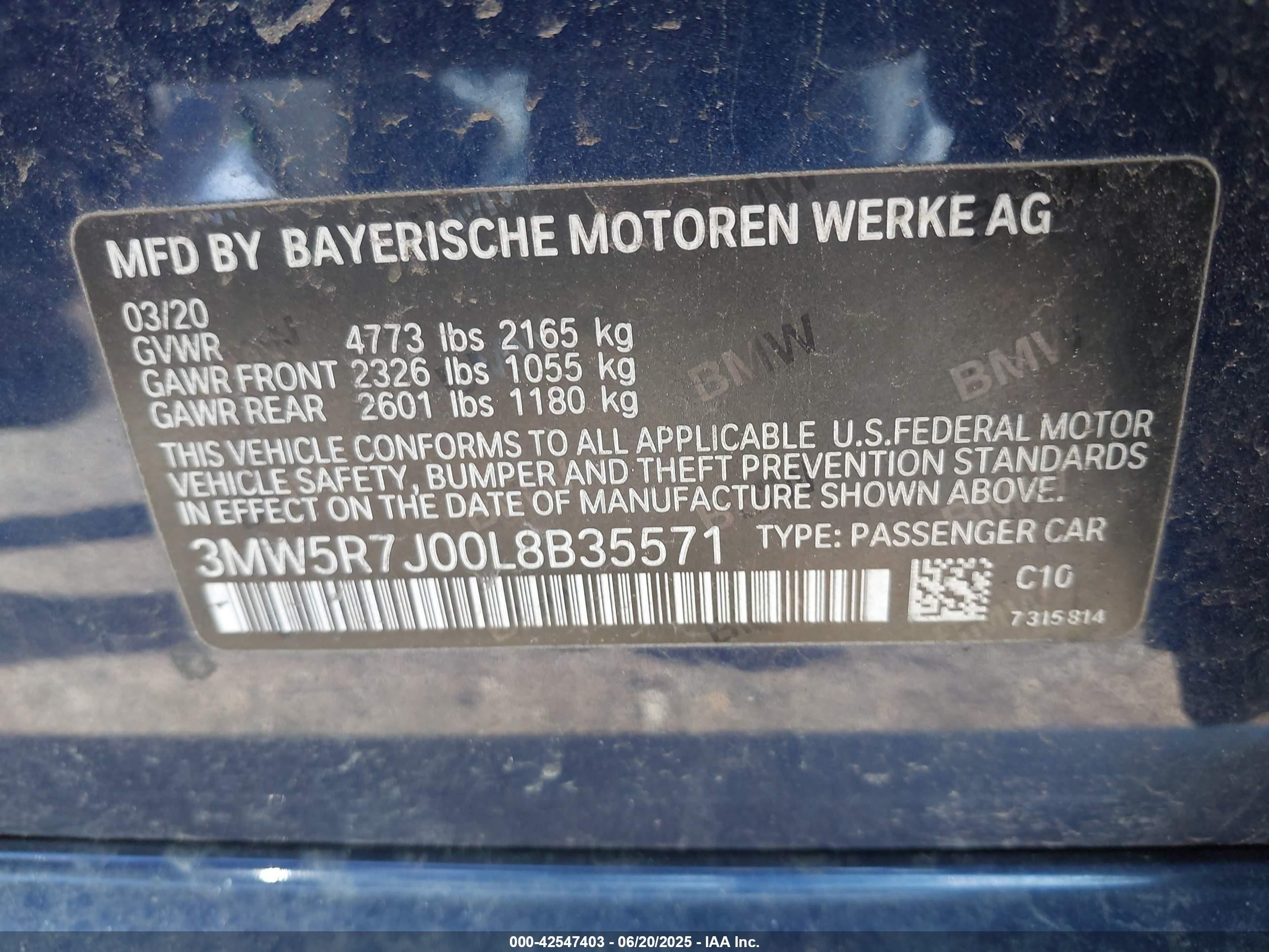 2020 Bmw 330i Xdrive Blue vin: 3MW5R7J00L8B35571