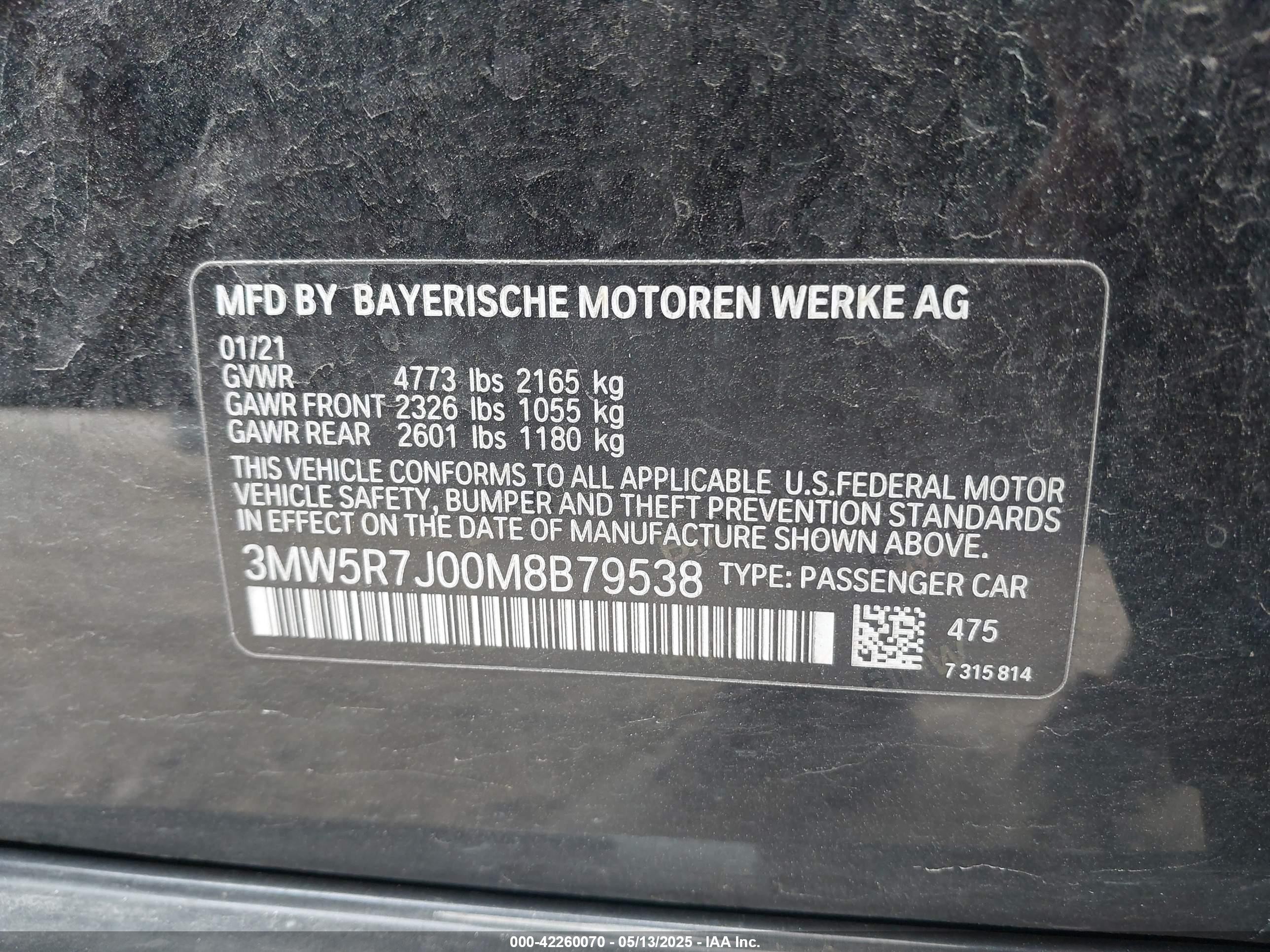 2021 Bmw 330i Xdrive Черный vin: 3MW5R7J00M8B79538