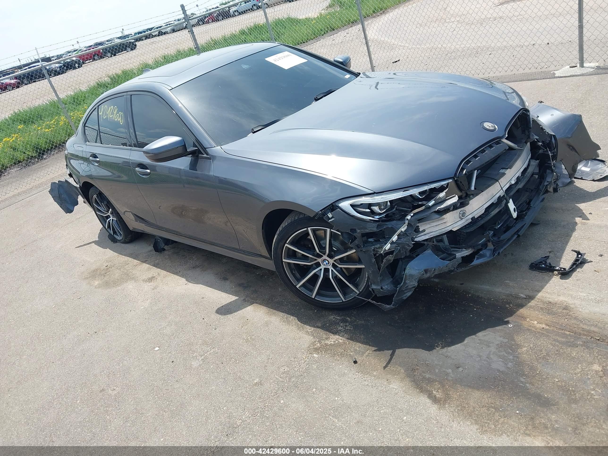 2020 Bmw 330i Xdrive Gray vin: 3MW5R7J02L8B26628