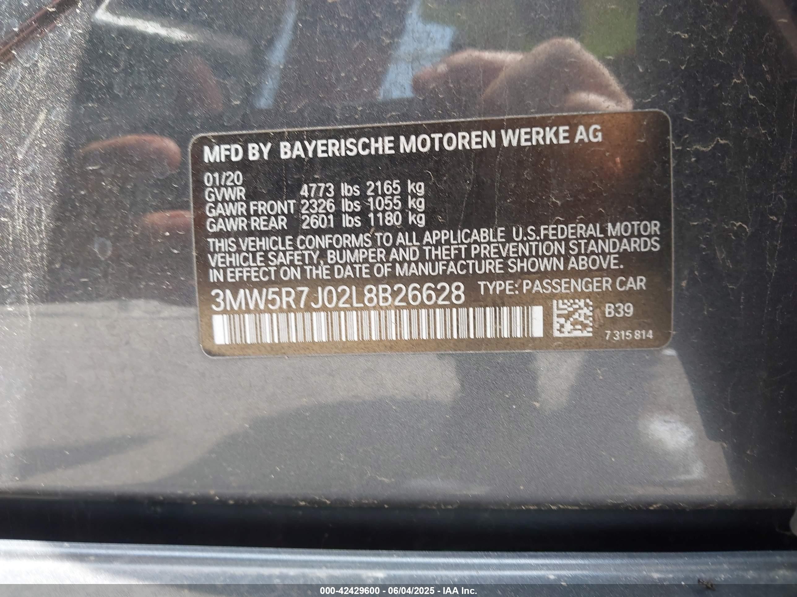 2020 Bmw 330i Xdrive Gray vin: 3MW5R7J02L8B26628