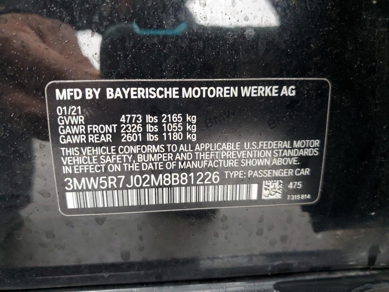 2021 Bmw 330xi    Black vin: 3MW5R7J02M8B81226