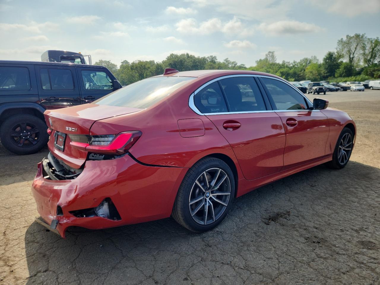 2022 Bmw 330xi Red vin: 3MW5R7J02N8C49896