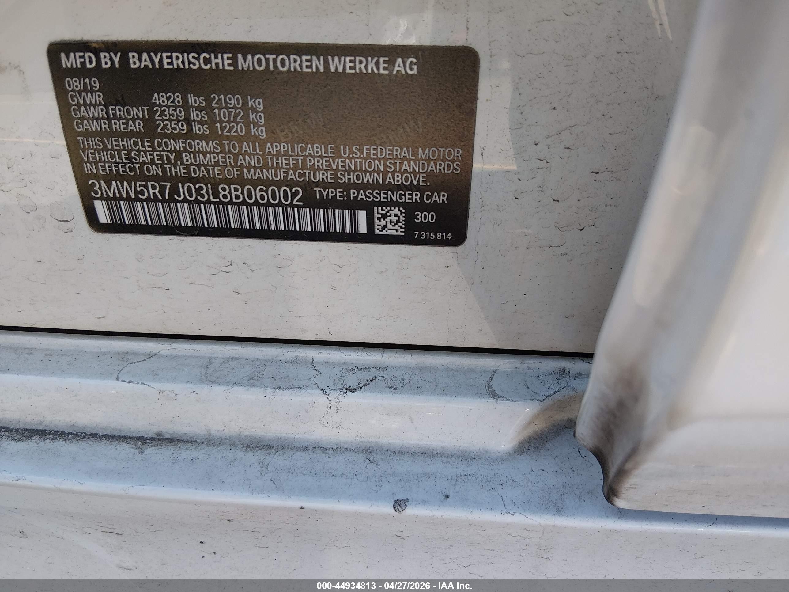 2020 Bmw 330i Xdrive White vin: 3MW5R7J03L8B06002