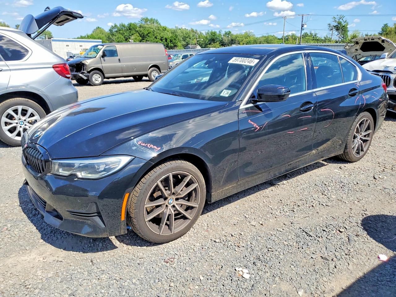 2021 Bmw 330xi Черный vin: 3MW5R7J07M8B56905