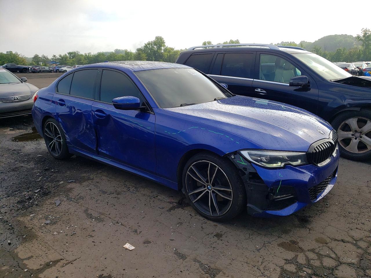 2021 Bmw 330xi Blue vin: 3MW5R7J09M8B93504