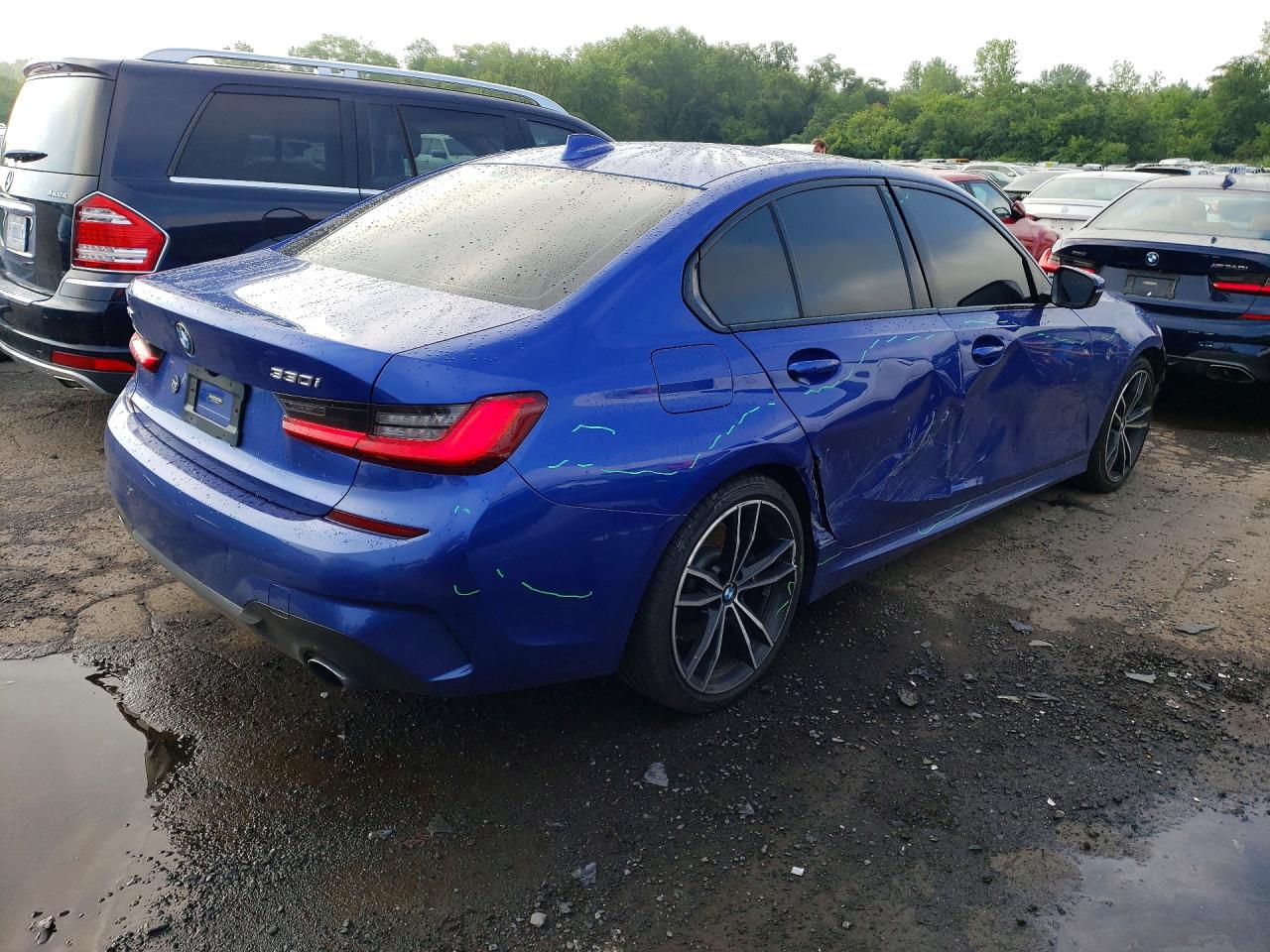 2021 Bmw 330xi Blue vin: 3MW5R7J09M8B93504