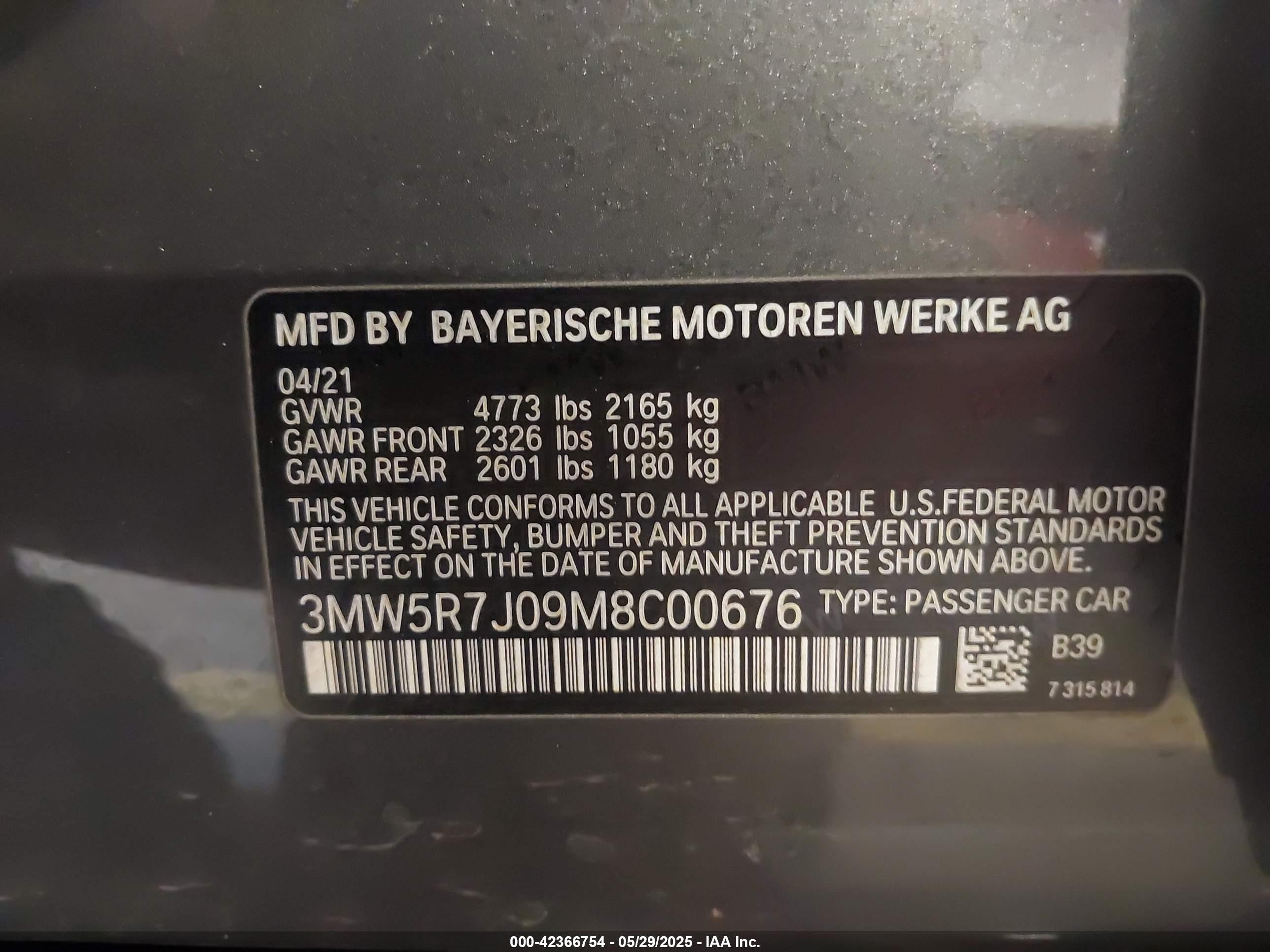 2021 Bmw 330i Xdrive Gray vin: 3MW5R7J09M8C00676