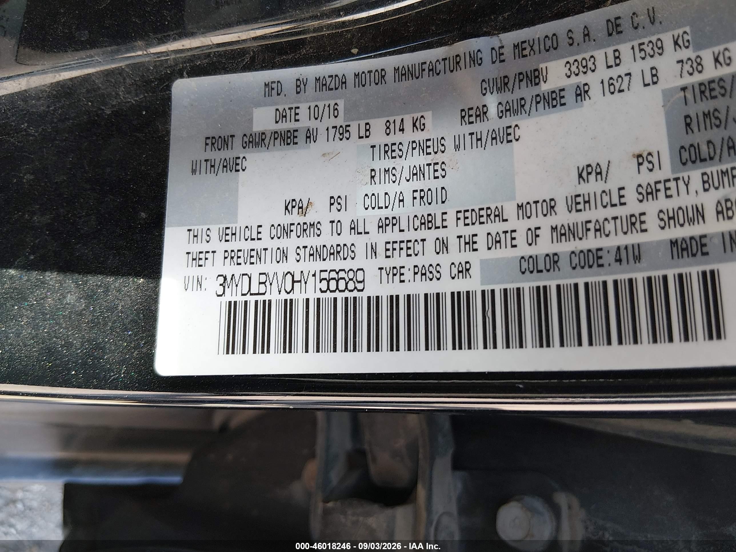 2017 Toyota Yaris Ia   Black vin: 3MYDLBYV0HY156689