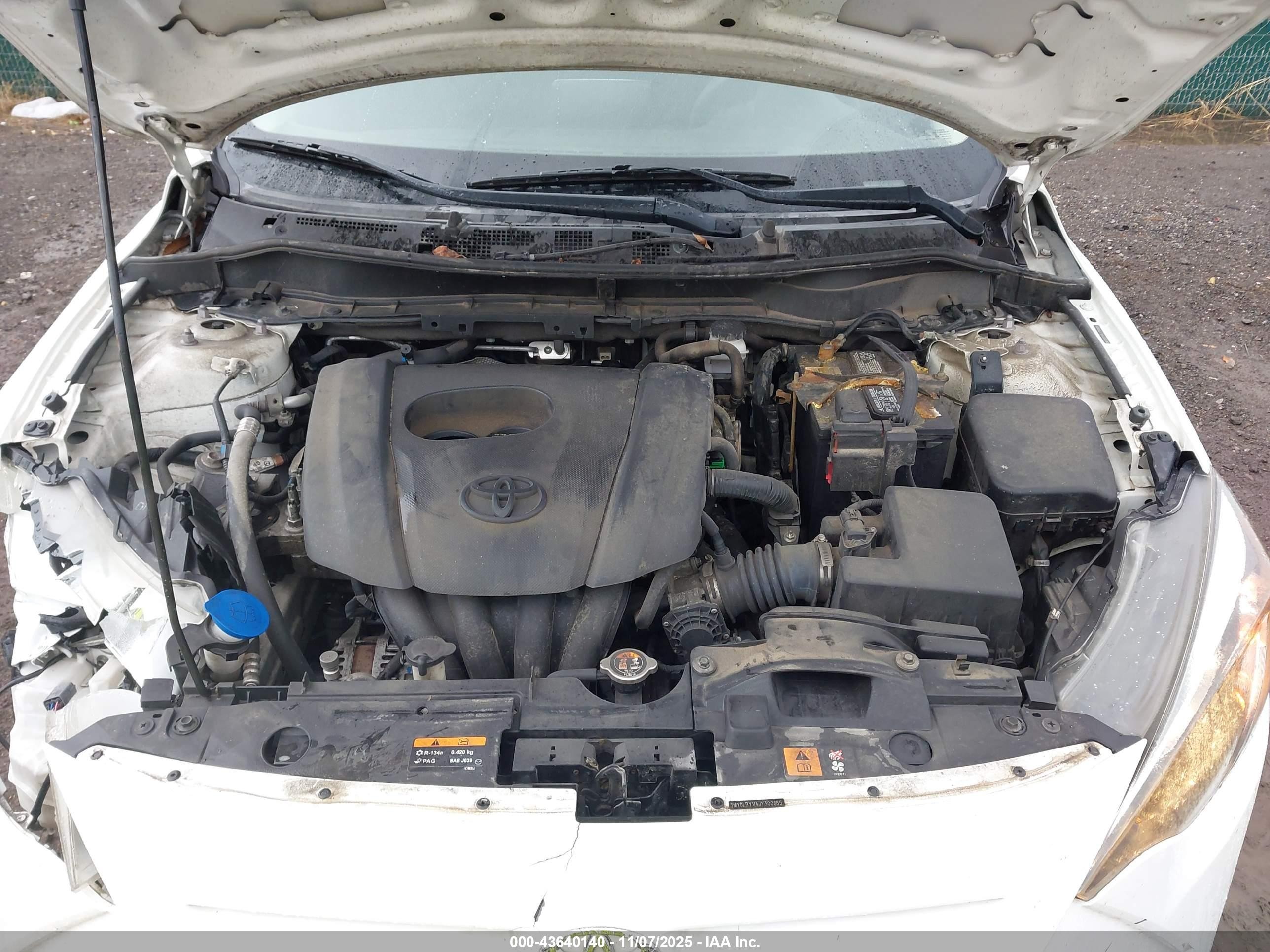 2018 Toyota Yaris Ia   White vin: 3MYDLBYV4JY300685
