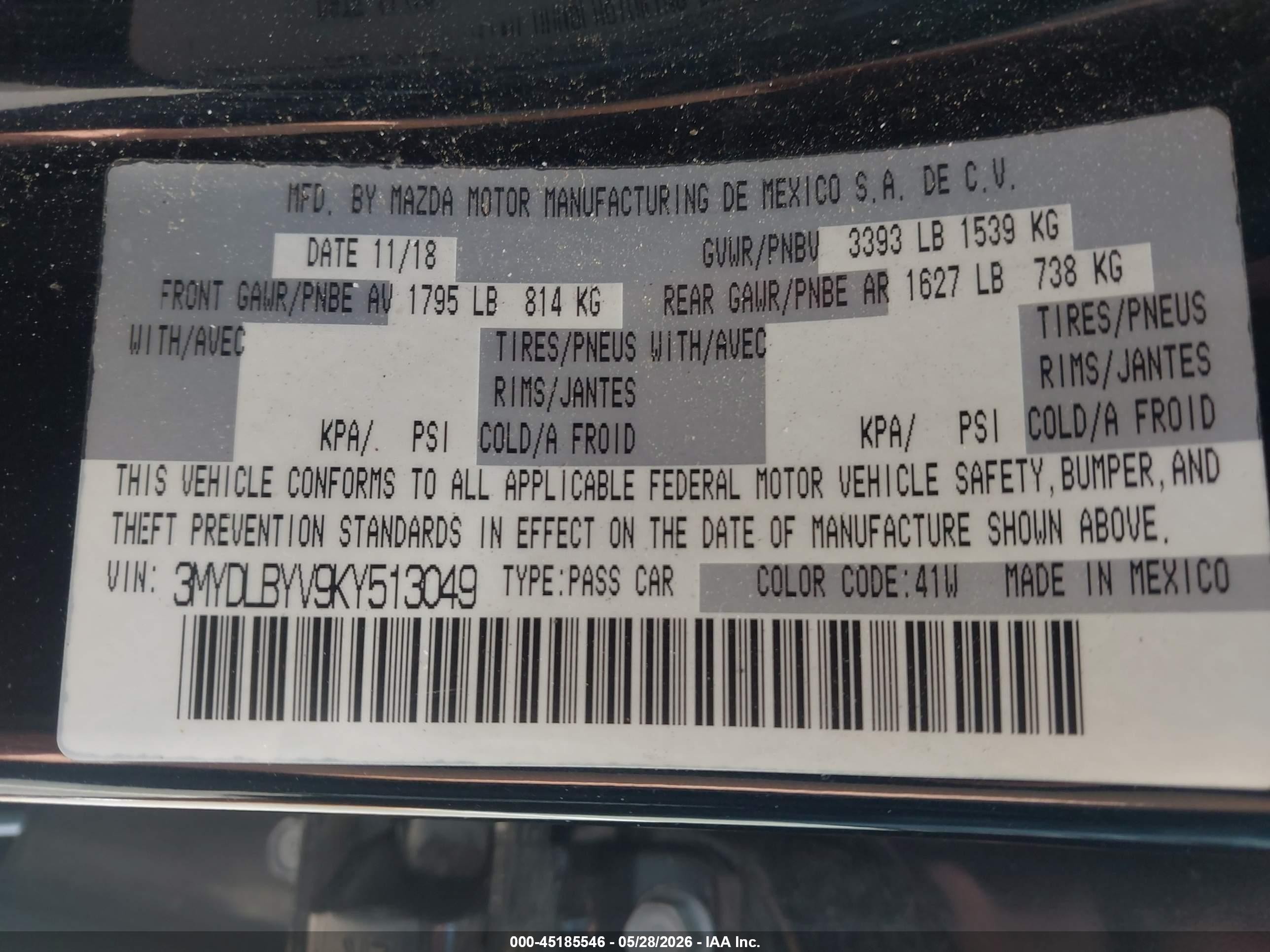 2019 Toyota Yaris Le Black vin: 3MYDLBYV9KY513049