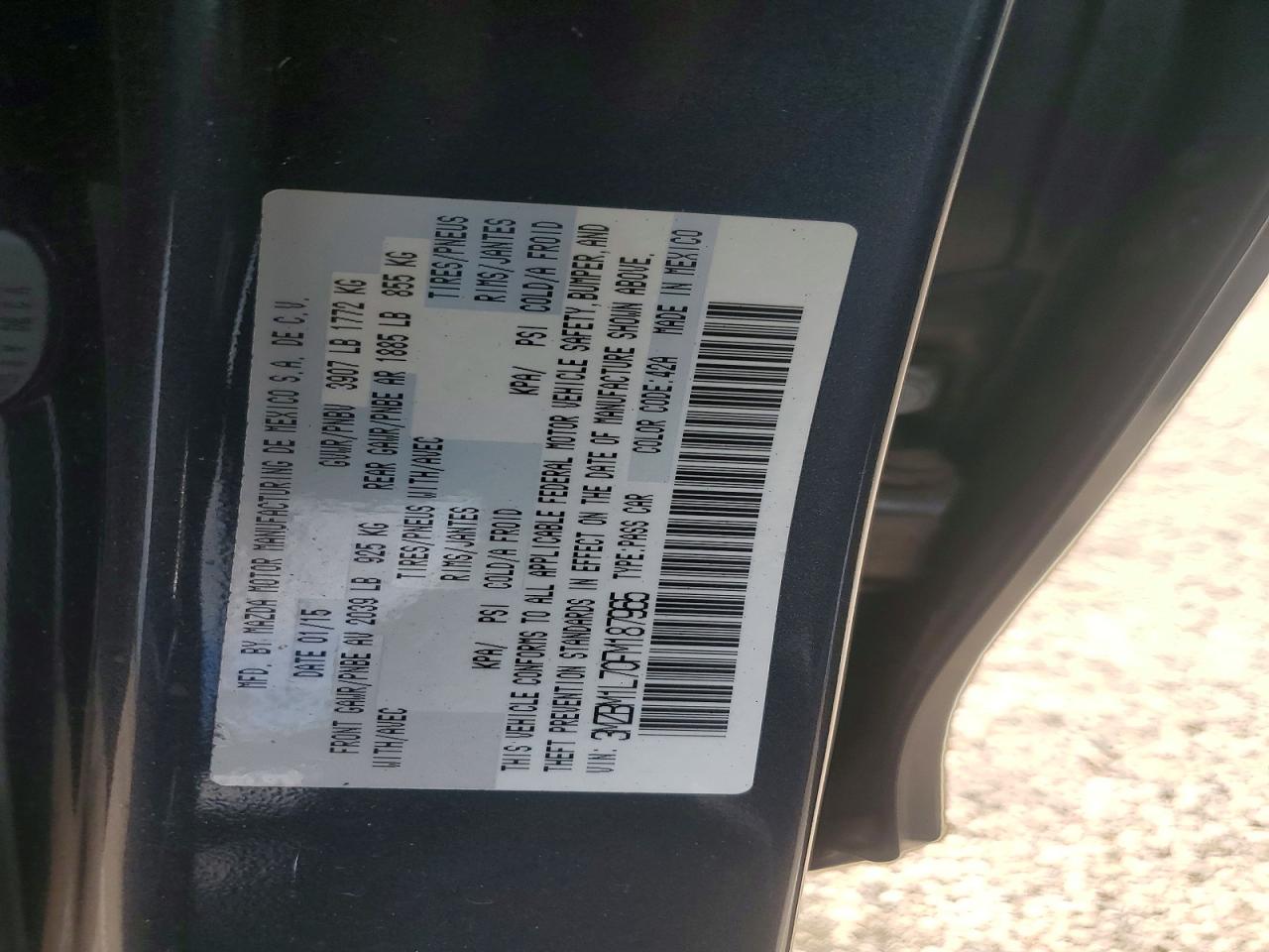 2015 Mazda 3 Touring Gray vin: 3MZBM1L70FM187965