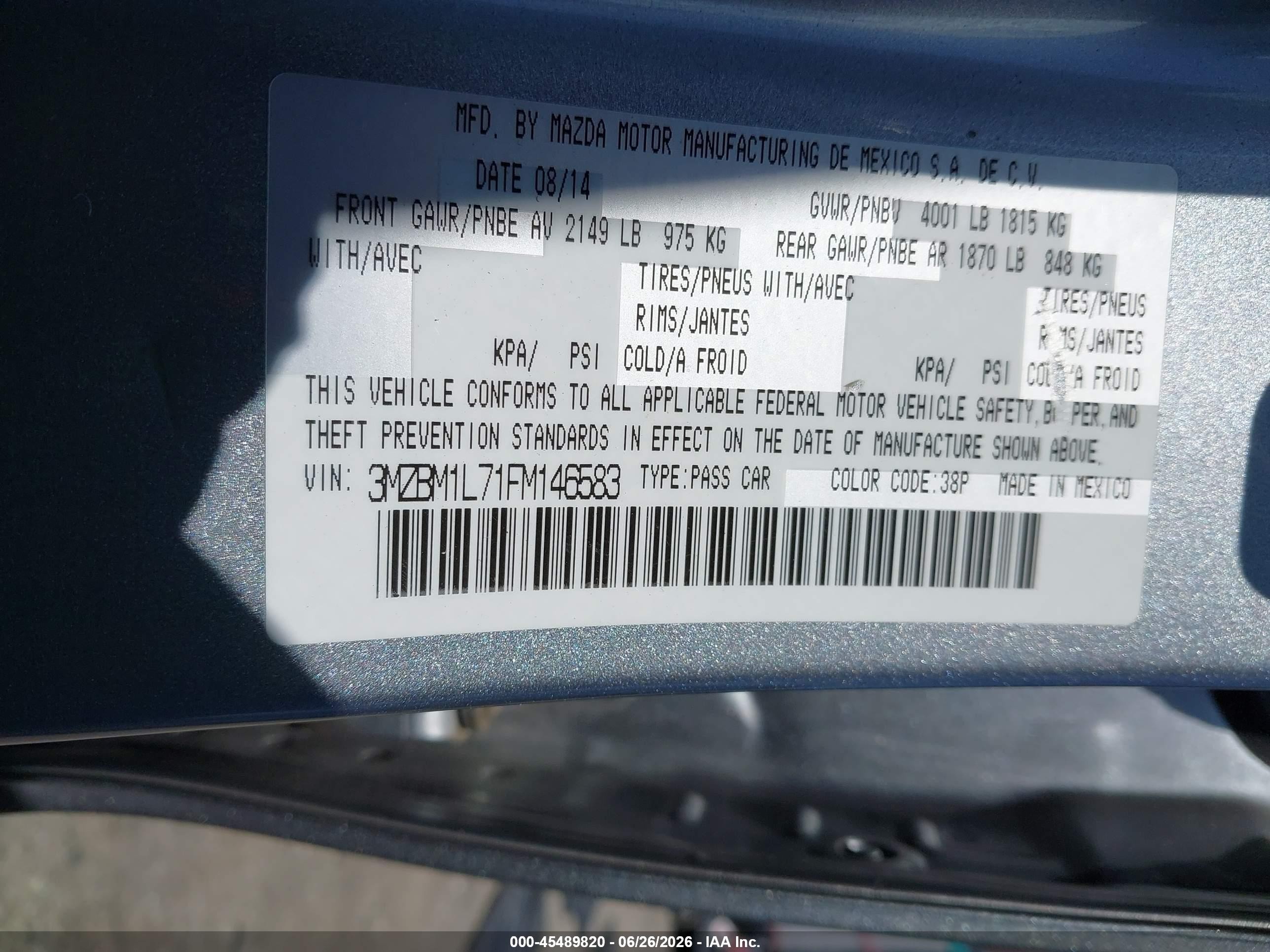 2015 Mazda Mazda3 I Touring Silver vin: 3MZBM1L71FM146583
