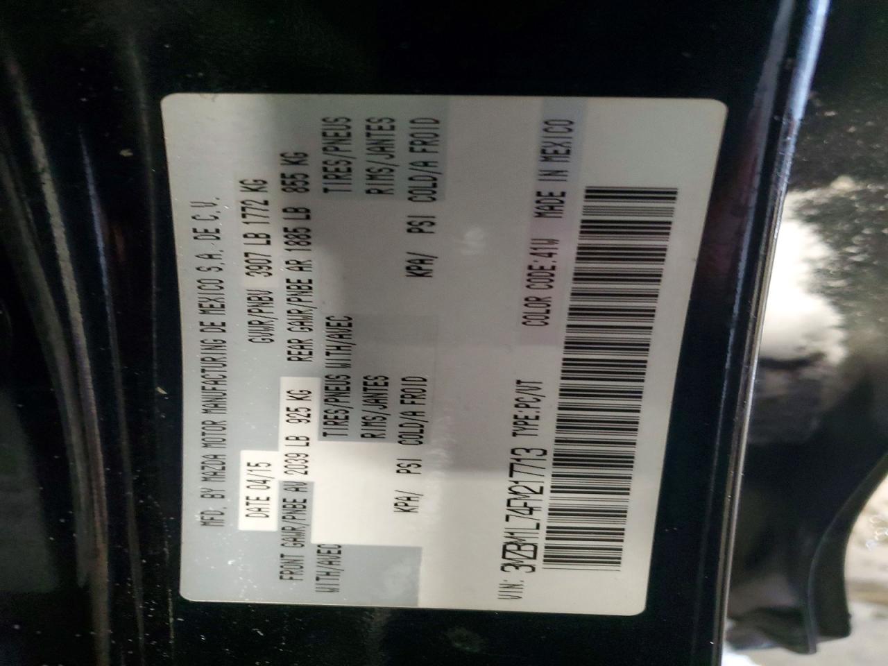 2015 Mazda 3 Touring Black vin: 3MZBM1L74FM217713