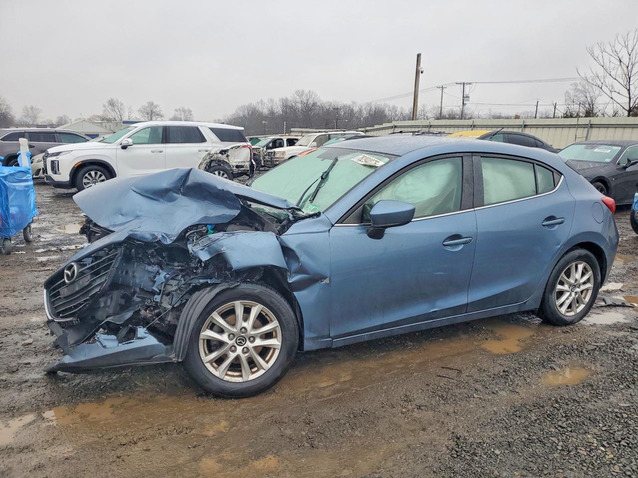 2014 Mazda 3 Touring Blue vin: 3MZBM1L76EM122021