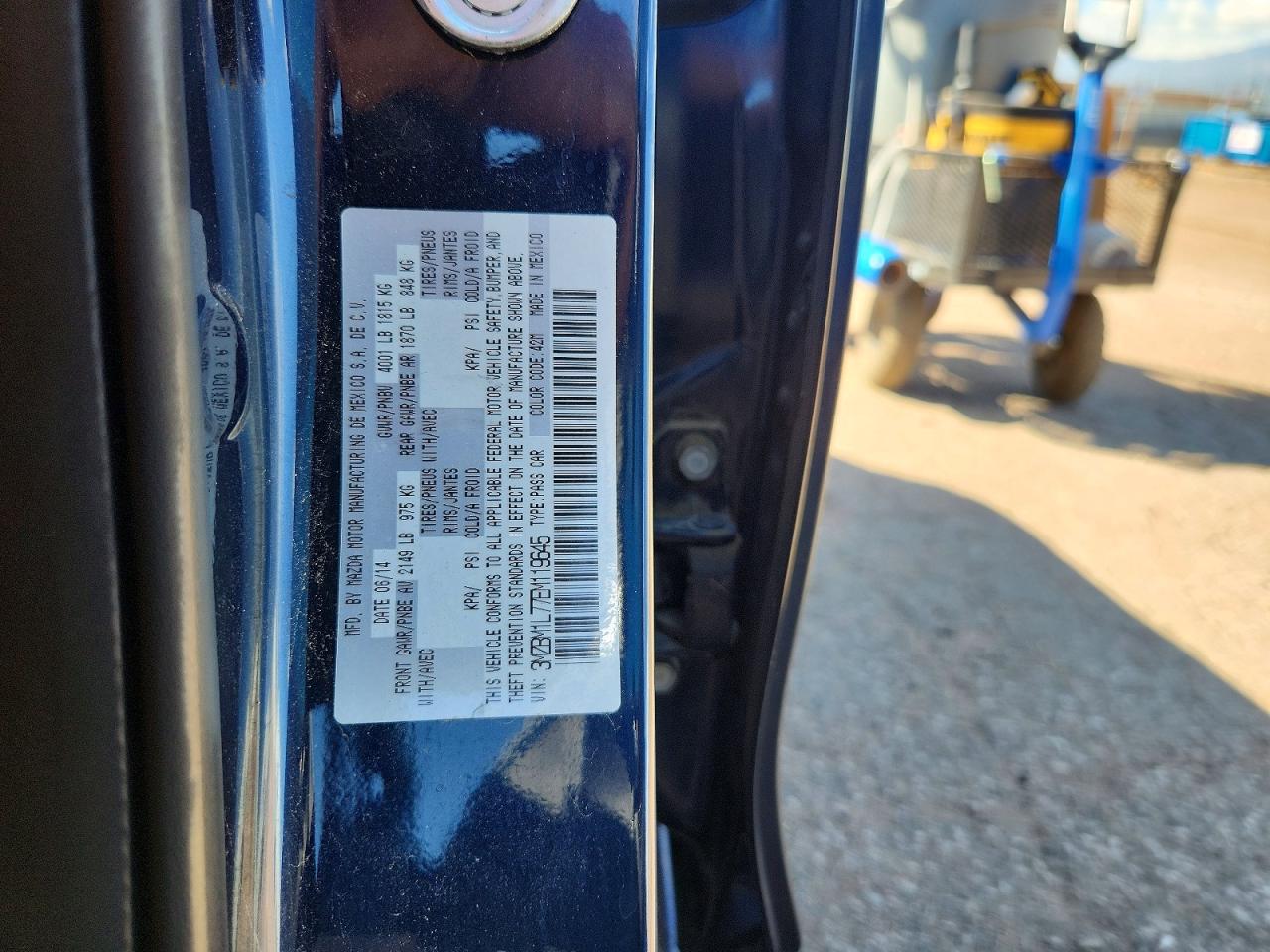 2014 Mazda 3 Touring Blue vin: 3MZBM1L77EM119645