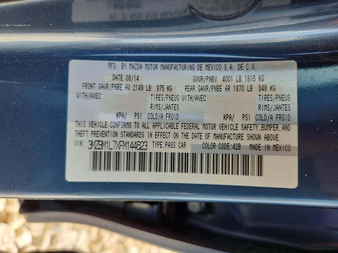 2015 Mazda 3 Touring Blue vin: 3MZBM1L7XFM144623