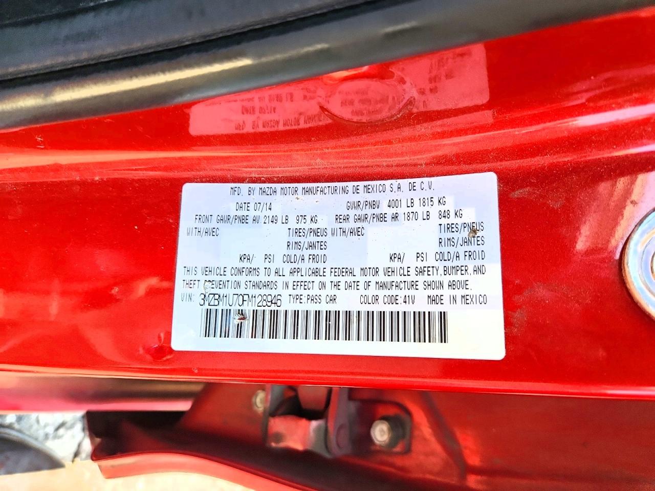 2015 Mazda 3 Sport Красный vin: 3MZBM1U70FM128946