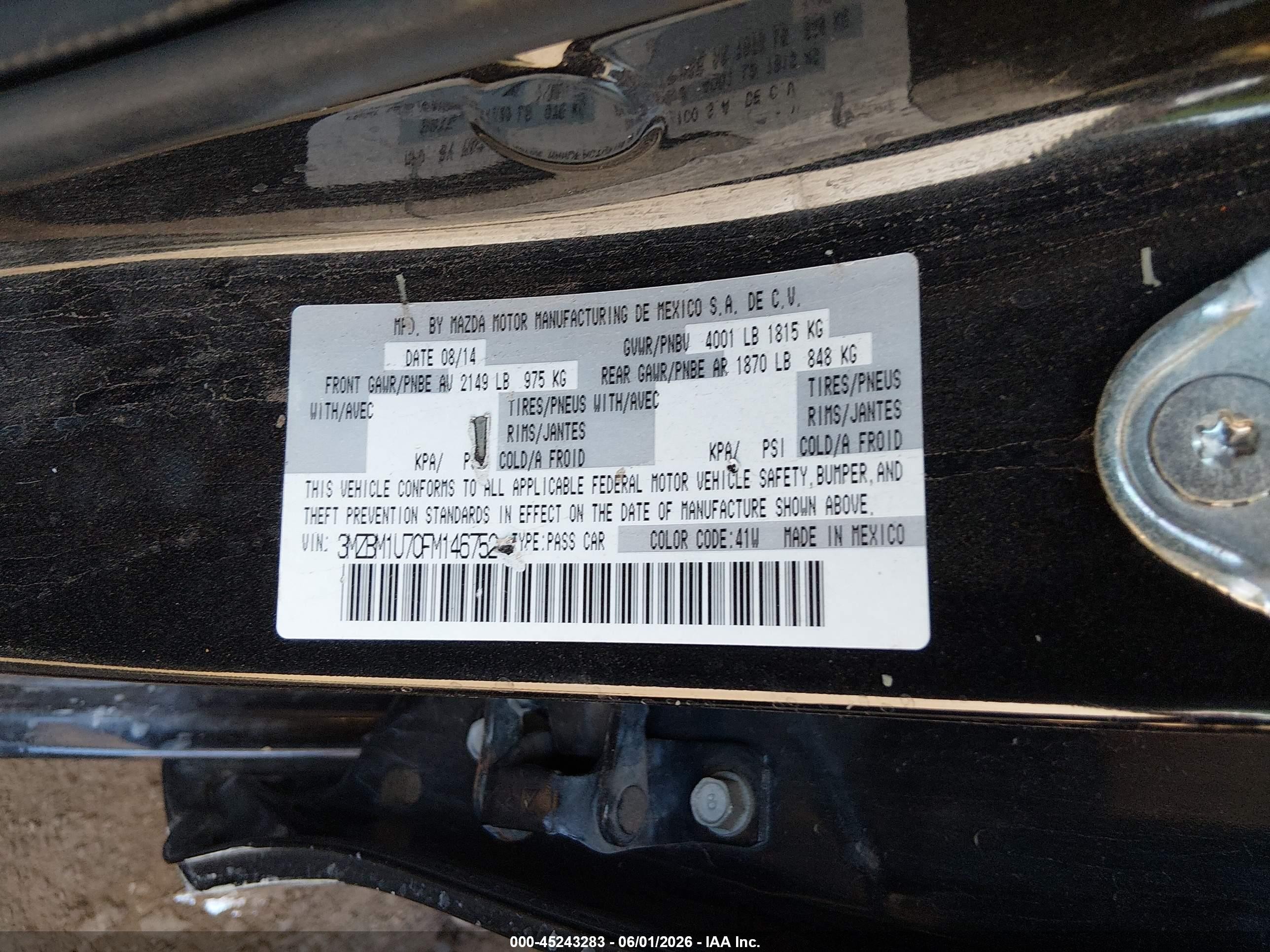 2015 Mazda Mazda3 I Sport Black vin: 3MZBM1U70FM146752