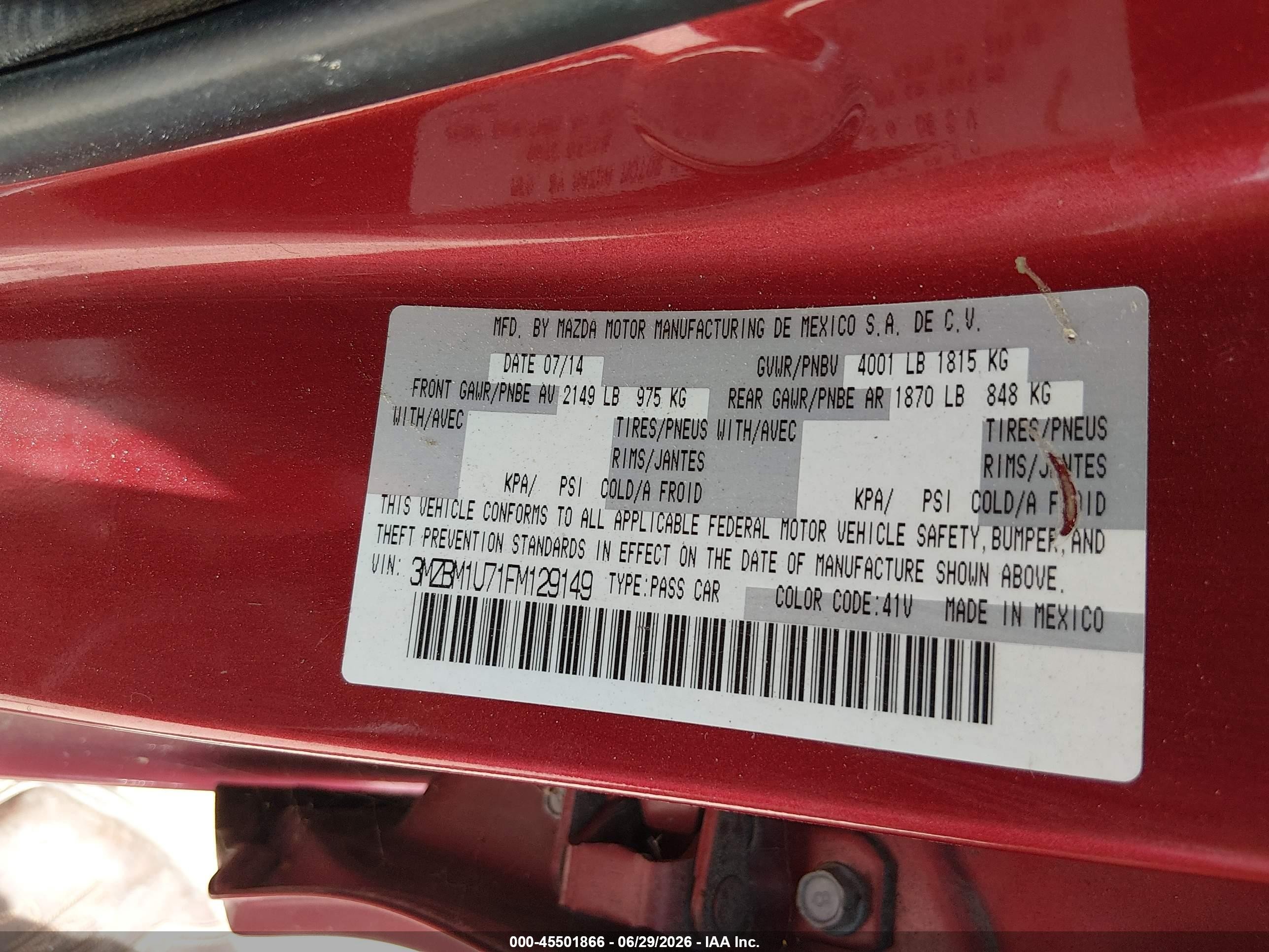 2015 Mazda Mazda3 I Sport Red vin: 3MZBM1U71FM129149