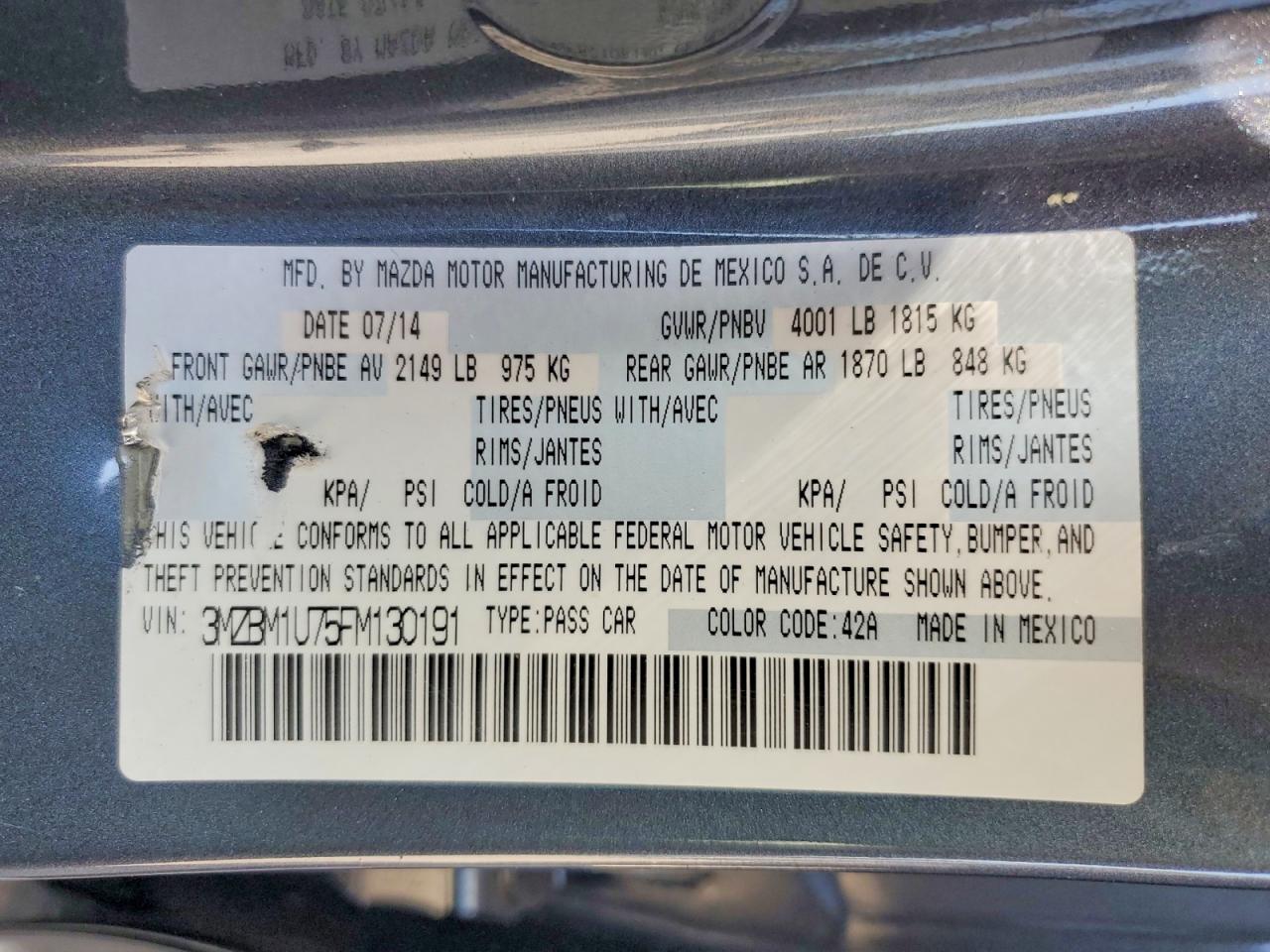 2015 Mazda 3 Sport Gray vin: 3MZBM1U75FM130191