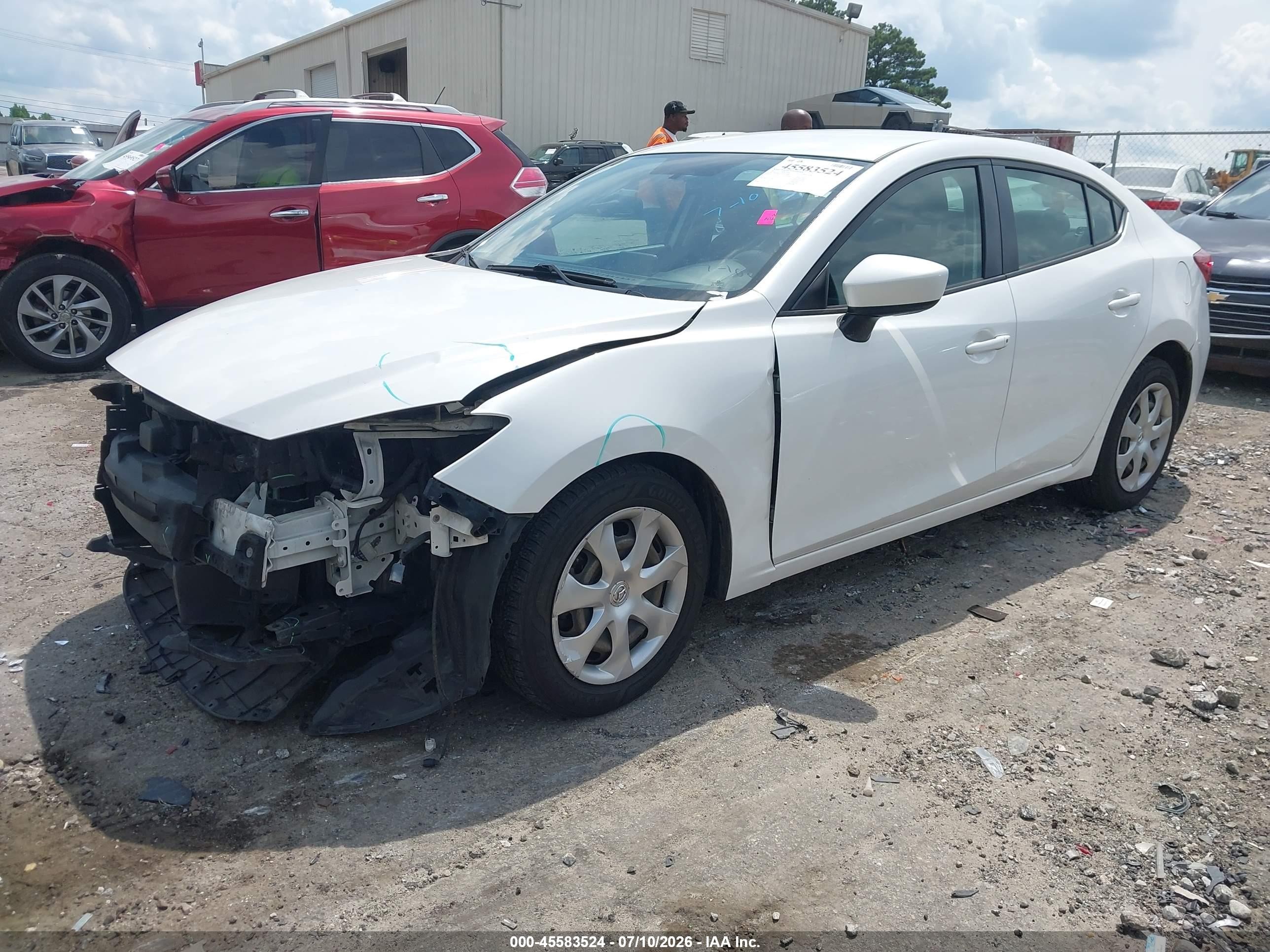 2015 Mazda Mazda3 I Sport White vin: 3MZBM1U75FM217508