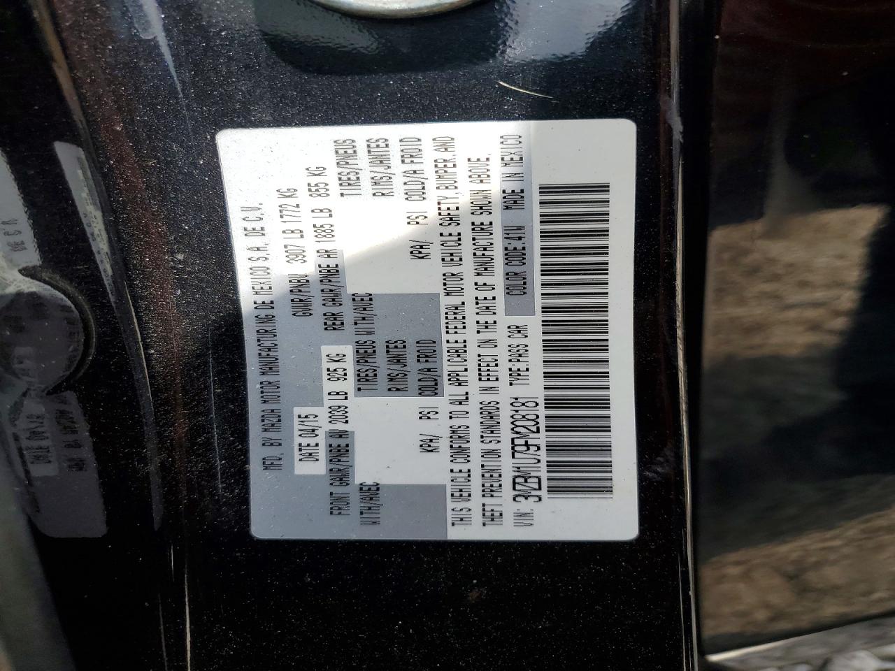 2015 Mazda 3 Sport Black vin: 3MZBM1U79FM208181