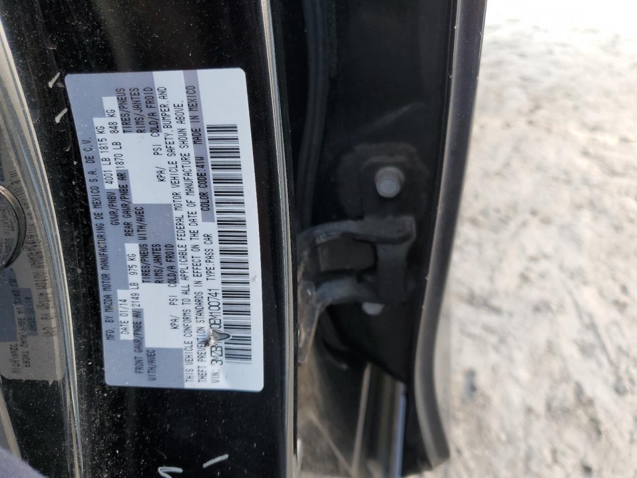 2014 Mazda 3 Touring Black vin: 3MZBM1V70EM100741