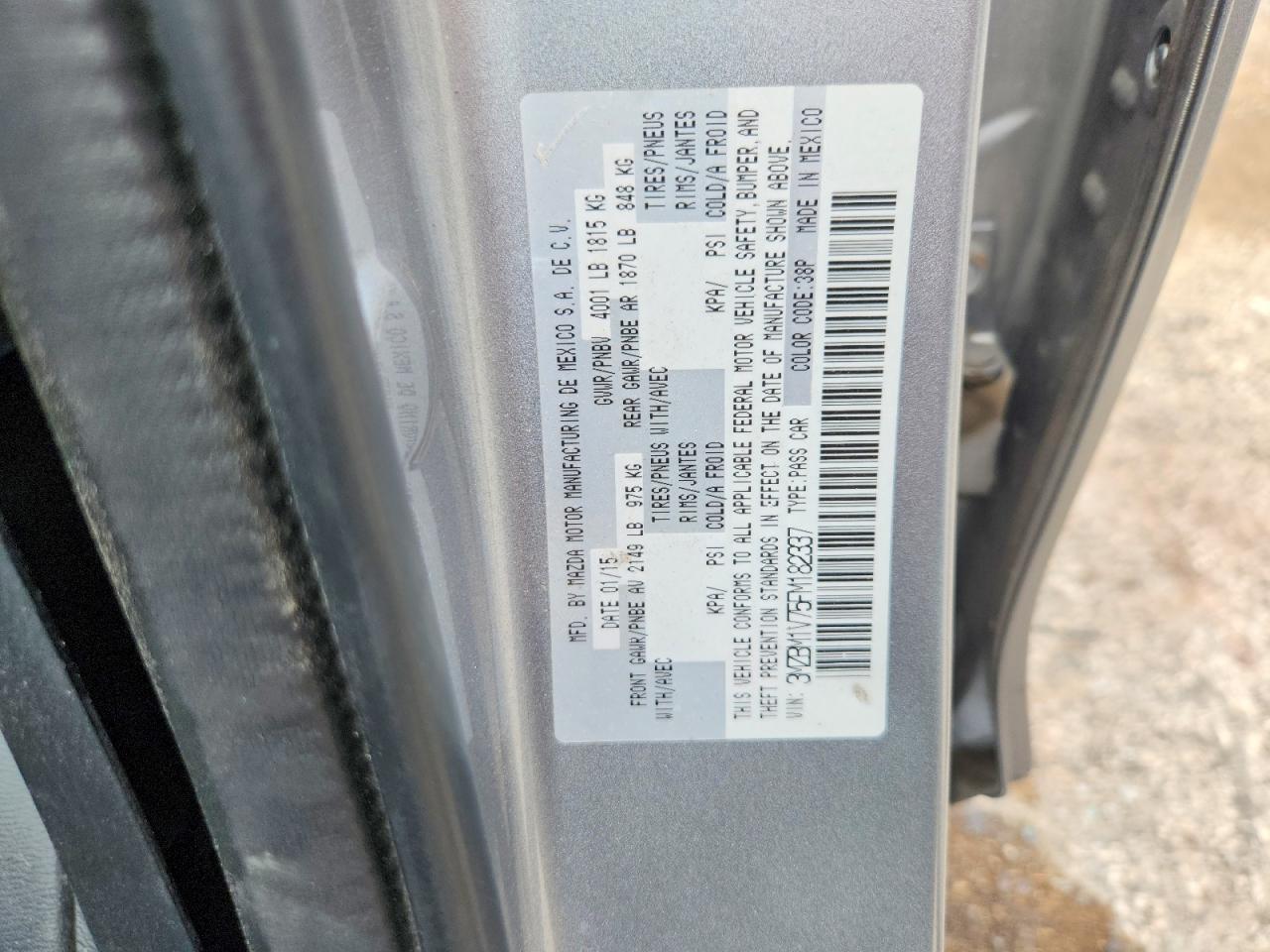 2015 Mazda 3 Touring Серебряный vin: 3MZBM1V75FM182337