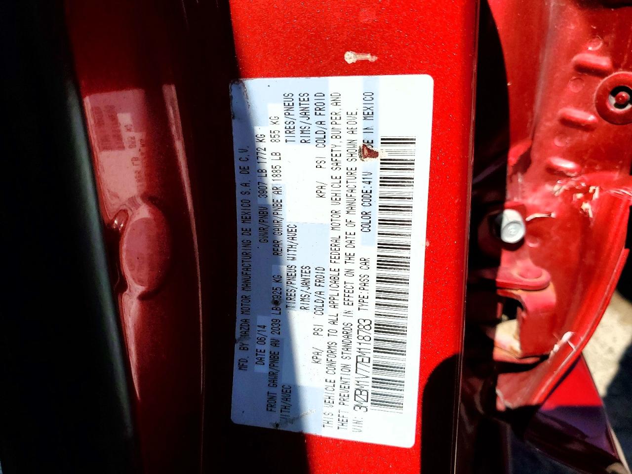 2014 Mazda 3 Touring Red vin: 3MZBM1V77EM118783