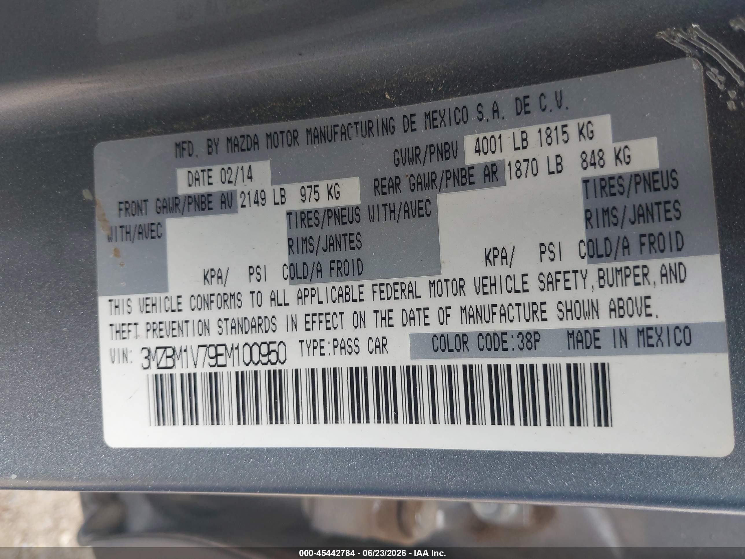 2014 Mazda Mazda3   Silver vin: 3MZBM1V79EM100950