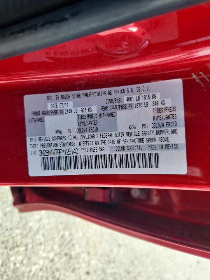 2015 Mazda 3 Touring Бордовый vin: 3MZBM1V79FM125140