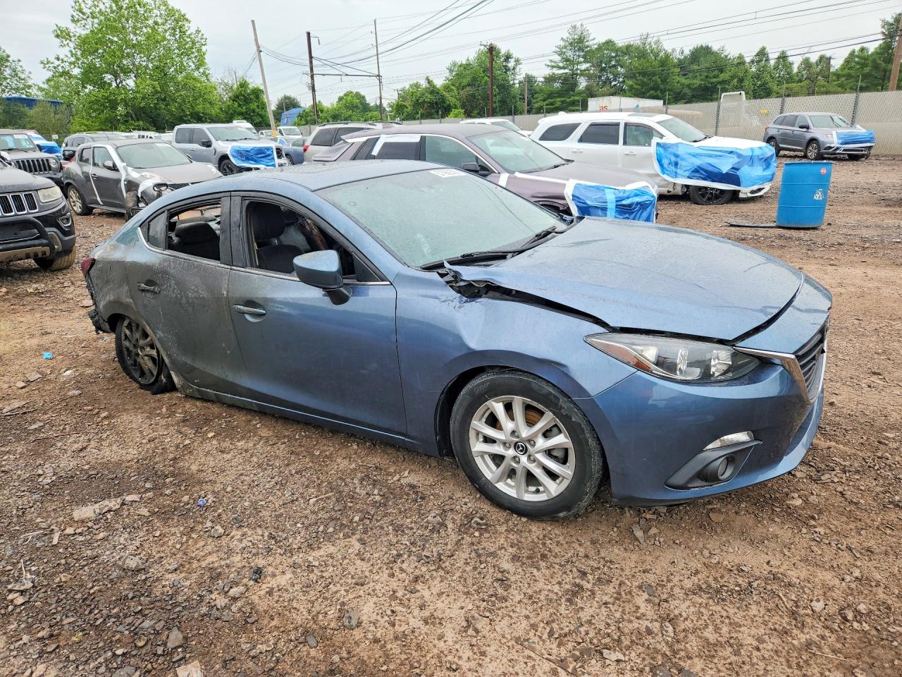 2015 Mazda 3 Grand Touring Blue vin: 3MZBM1W7XFM201057