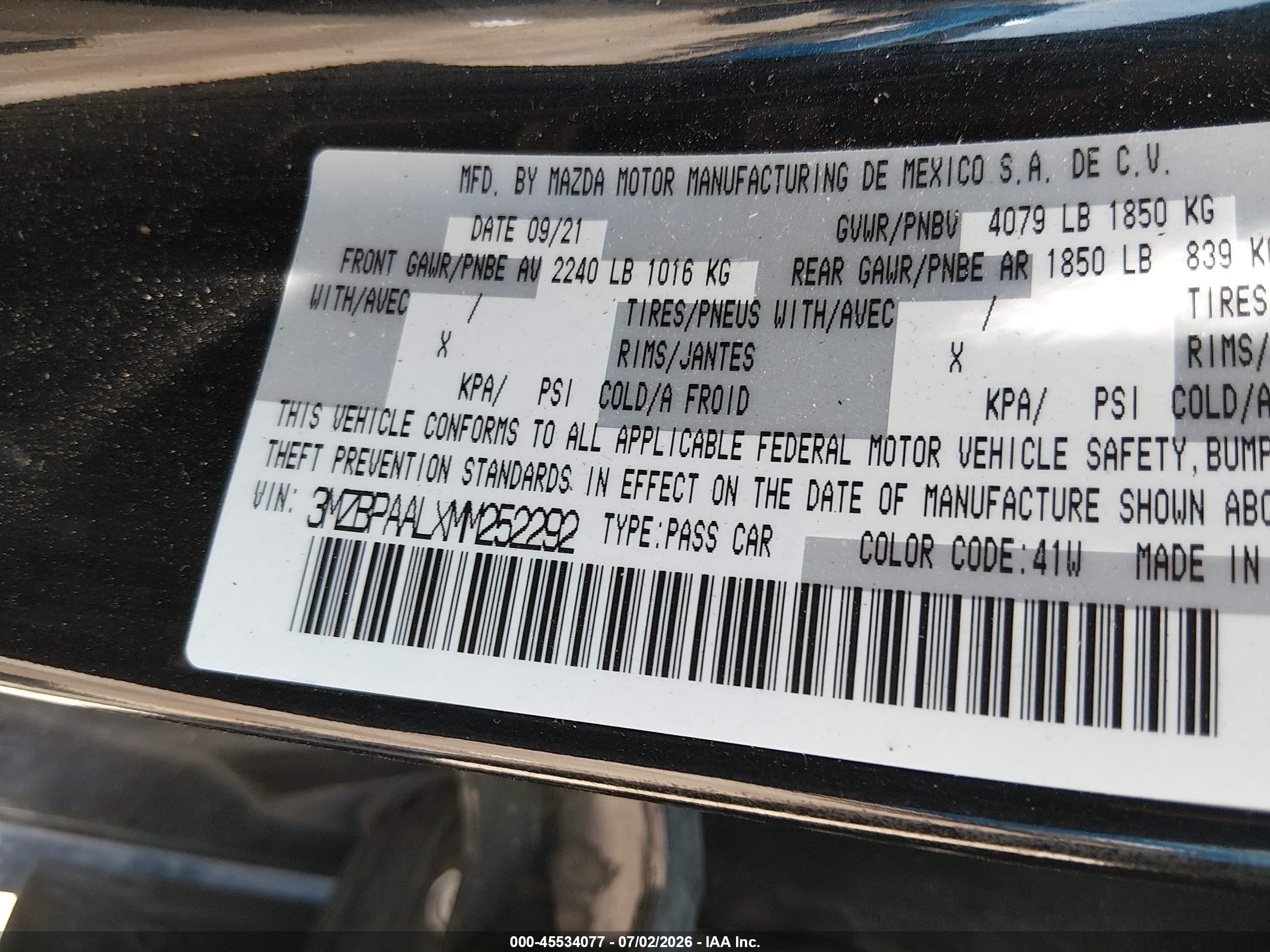 2021 Mazda Mazda3 2.5 S Black vin: 3MZBPAALXMM252292