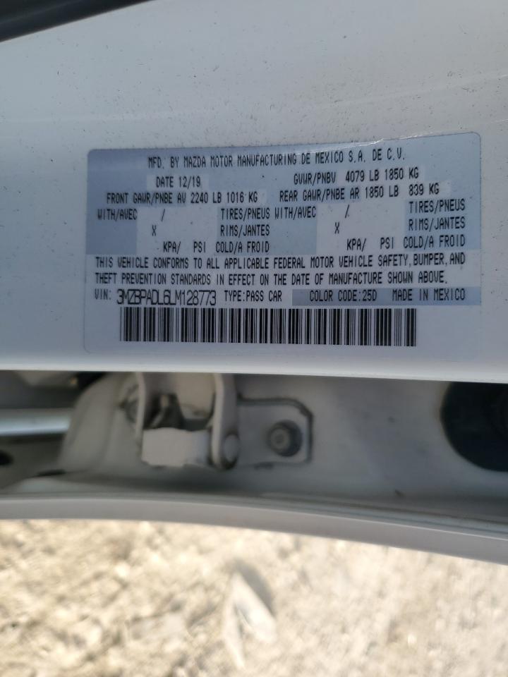 2020 Mazda 3 Preferred Белый vin: 3MZBPADL6LM128773