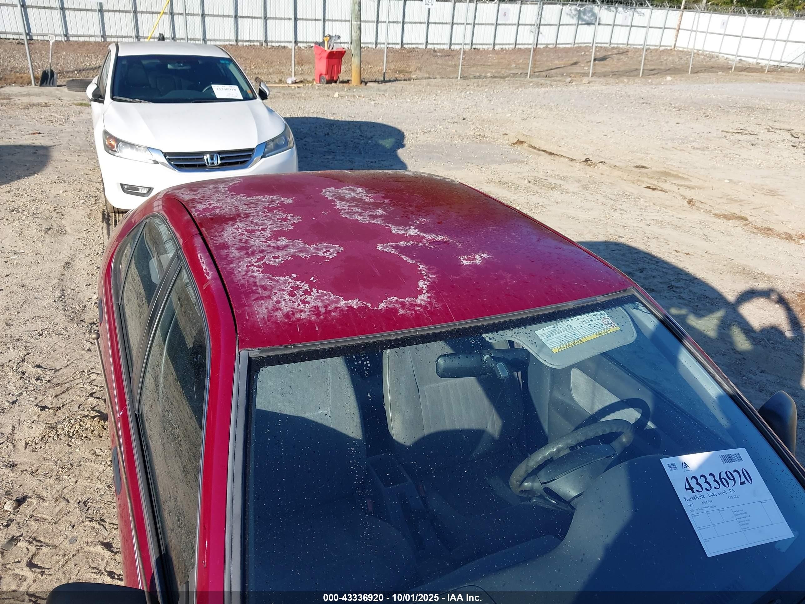 1997 Nissan Sentra Gle/gxe/xe Burgundy vin: 3N1AB41D5VL021284