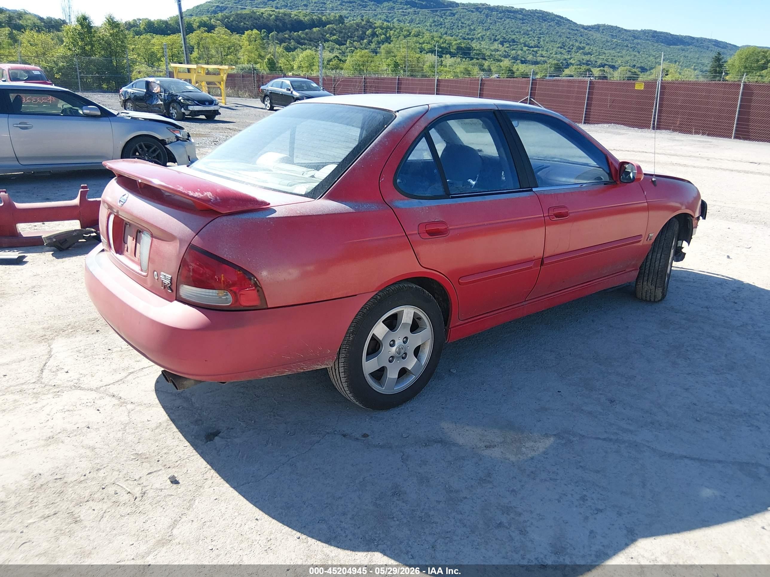 2003 Nissan Sentra Se-r Red vin: 3N1AB51A43L735139