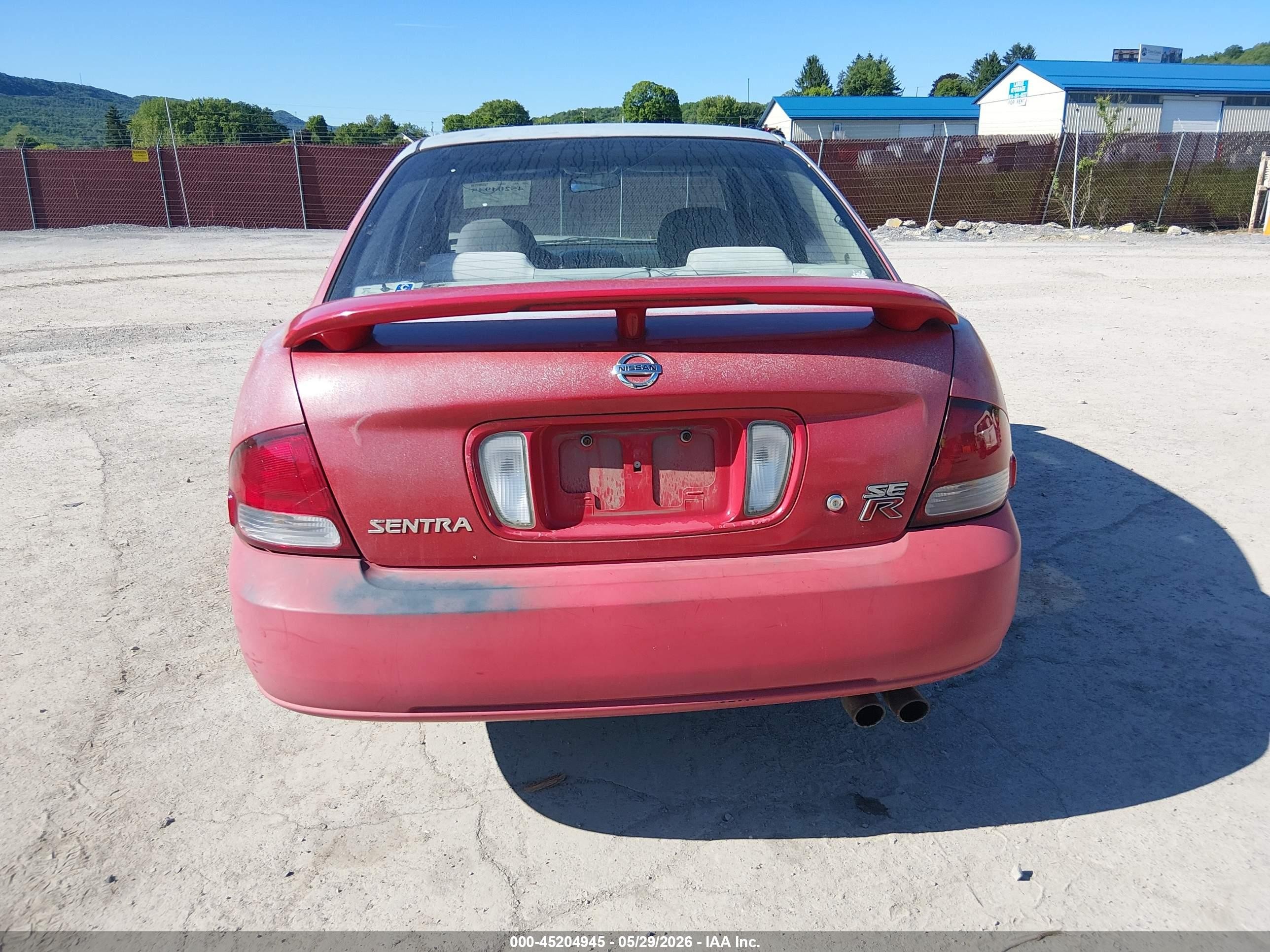 2003 Nissan Sentra Se-r Red vin: 3N1AB51A43L735139