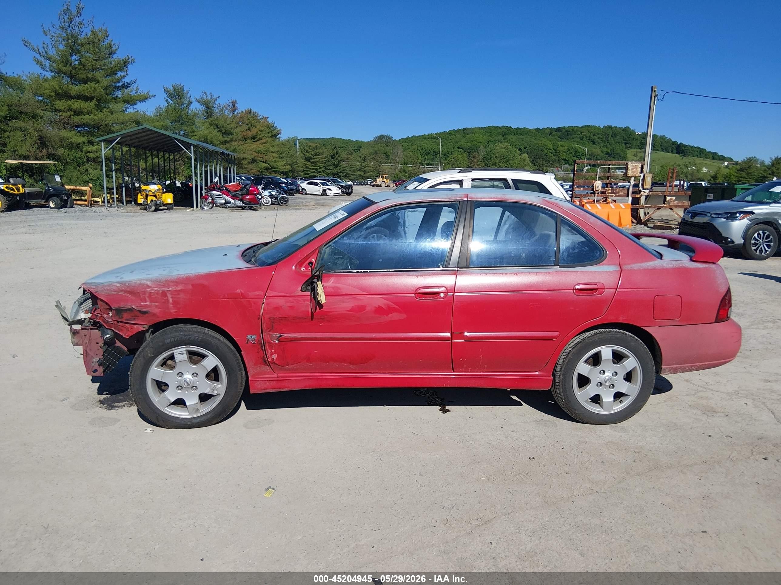 2003 Nissan Sentra Se-r Red vin: 3N1AB51A43L735139
