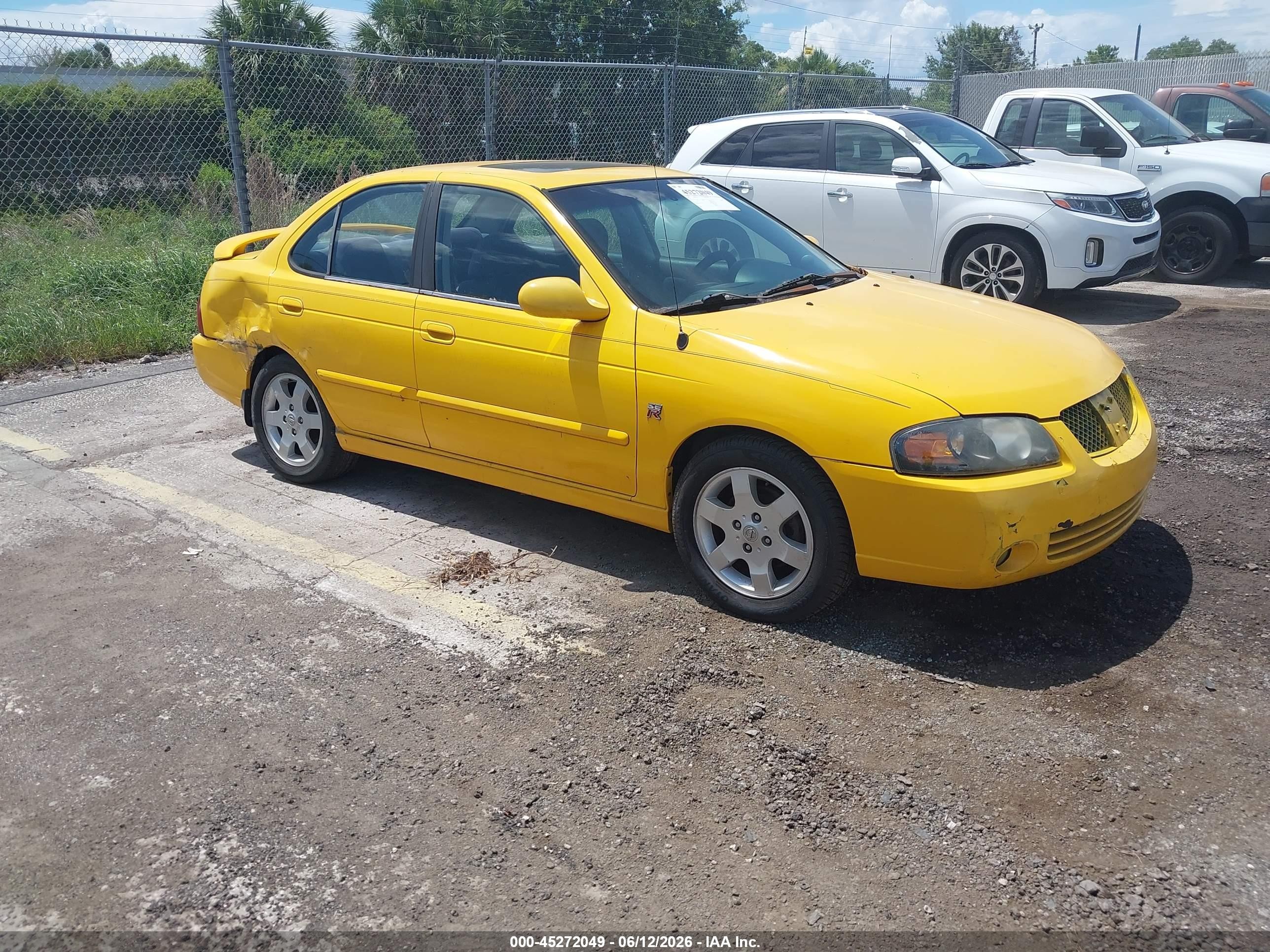 2005 Nissan Sentra Se-r Желтый vin: 3N1AB51D25L592138