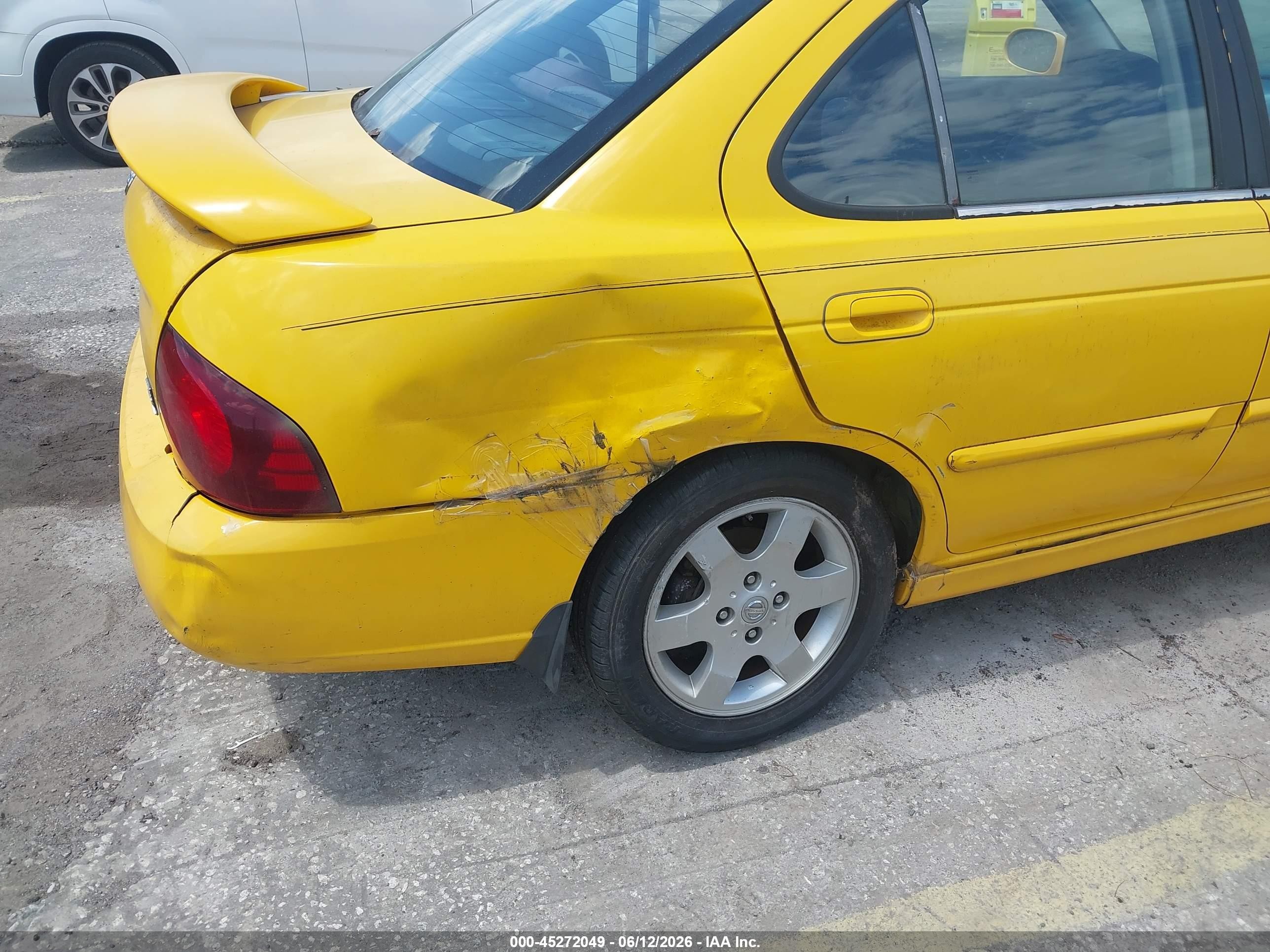 2005 Nissan Sentra Se-r Желтый vin: 3N1AB51D25L592138