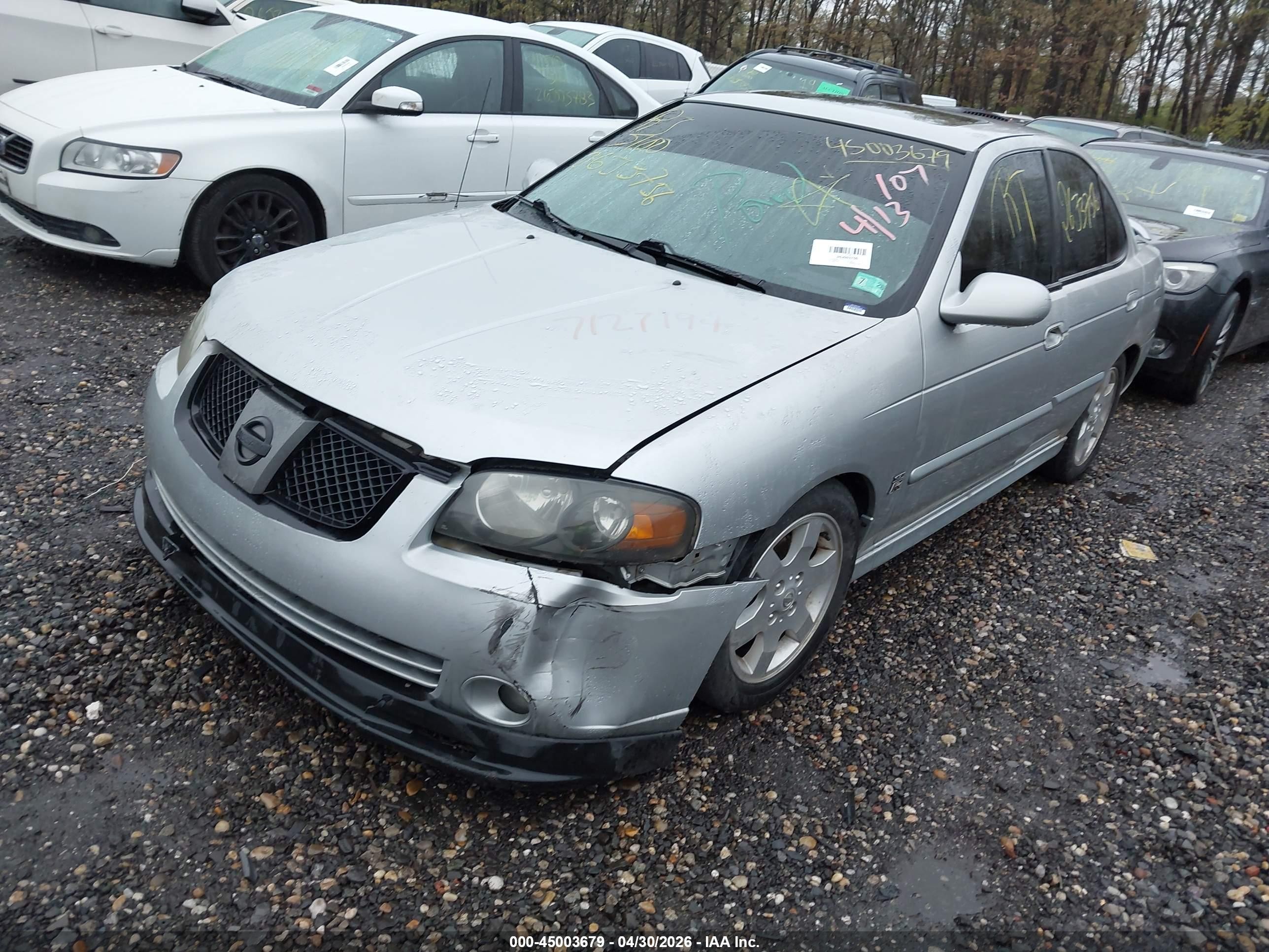 2004 Nissan Sentra Se-r Gray vin: 3N1AB51D64L728592