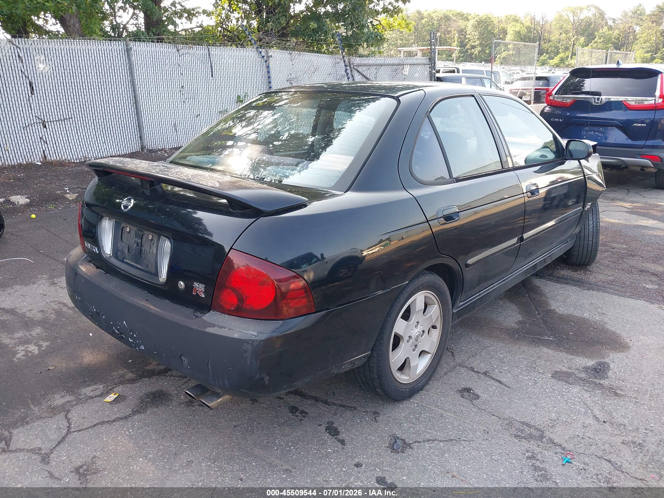 2005 Nissan Sentra Se-r Black vin: 3N1AB51D65L480586