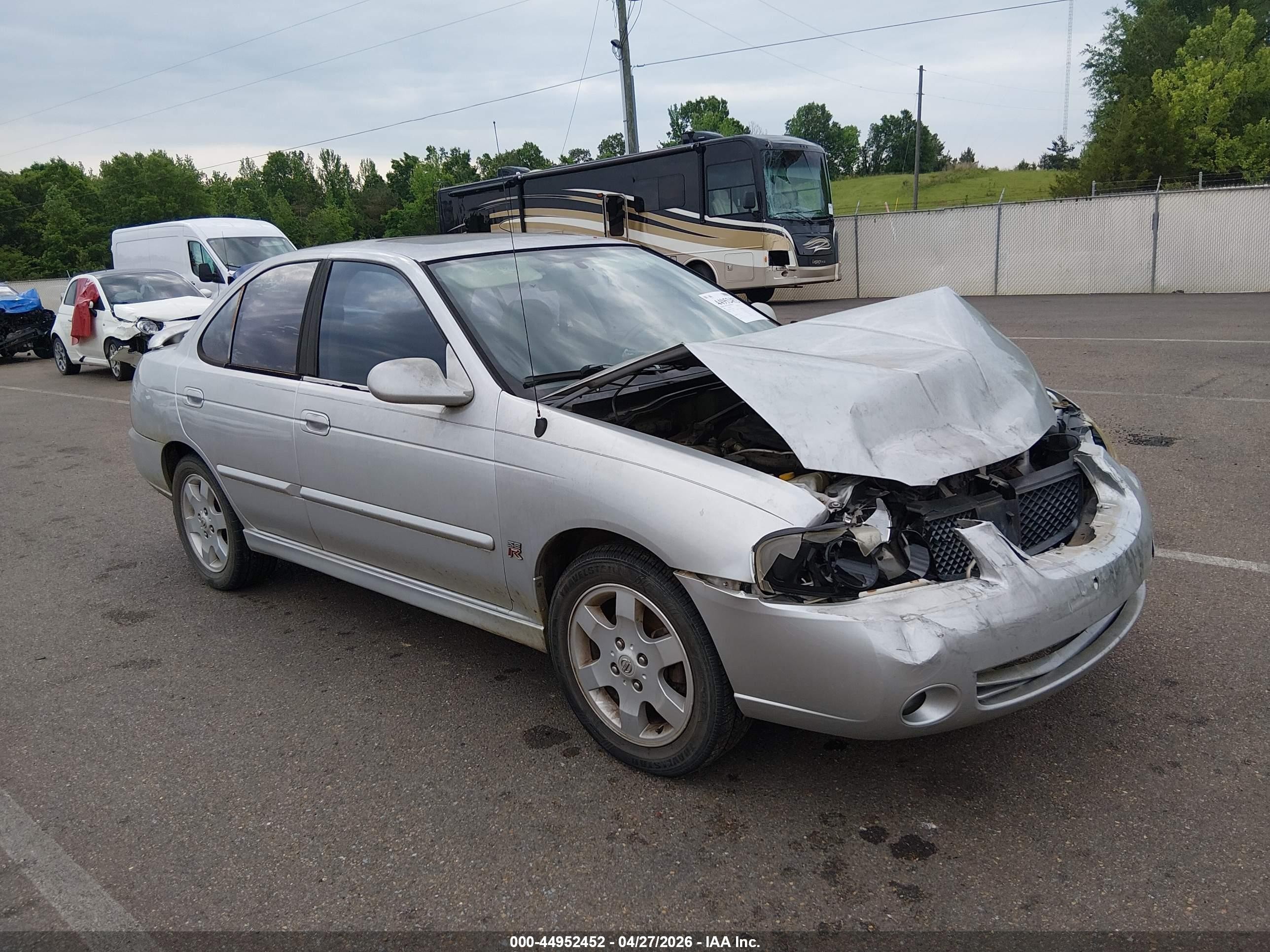 2006 Nissan Sentra Se-r Silver vin: 3N1AB51D76L555913
