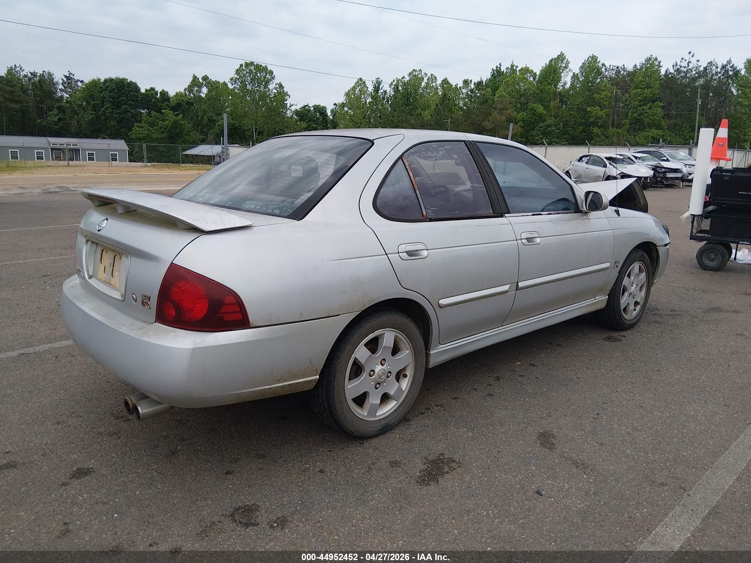 2006 Nissan Sentra Se-r Silver vin: 3N1AB51D76L555913