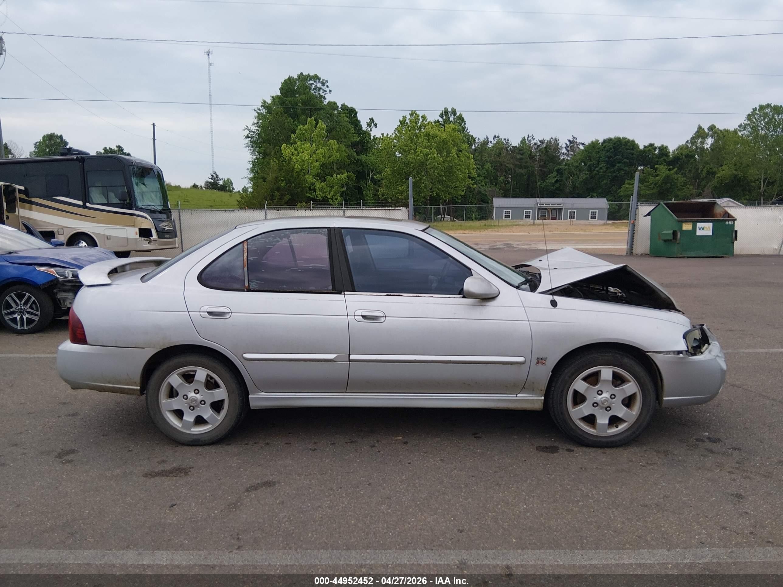 2006 Nissan Sentra Se-r Silver vin: 3N1AB51D76L555913