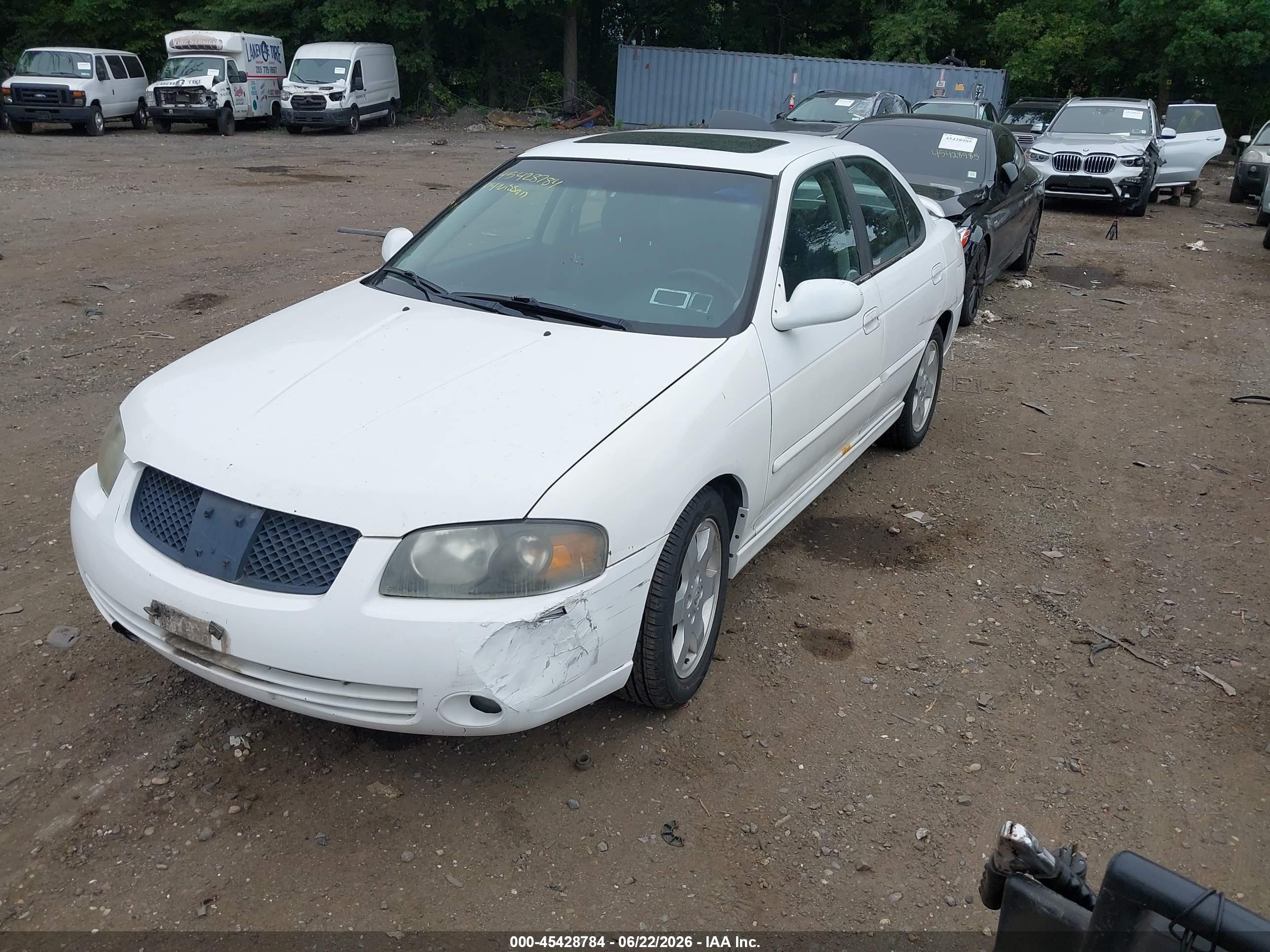 2004 Nissan Sentra Se-r White vin: 3N1AB51DX4L734167