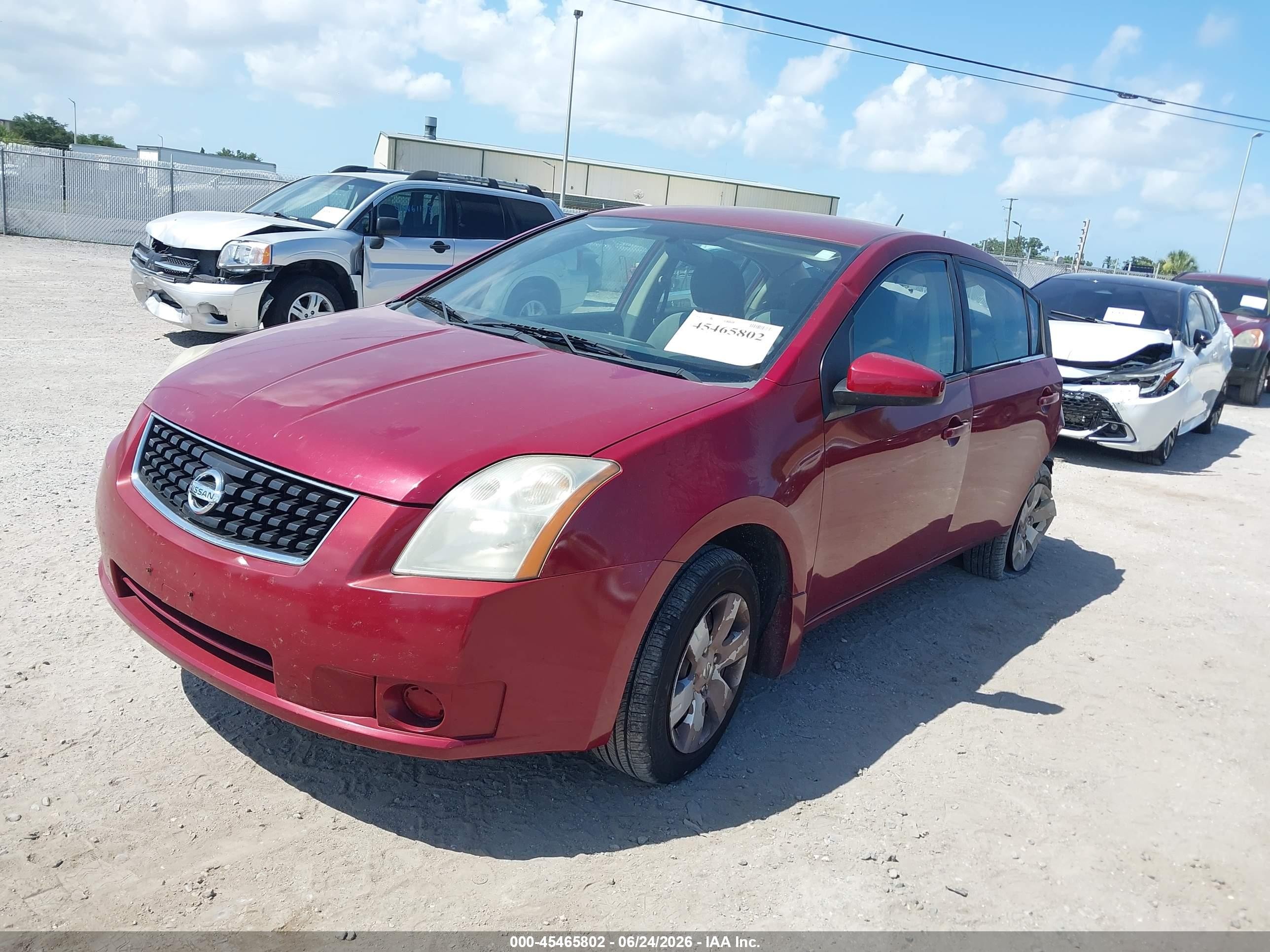 2008 Nissan Sentra 2.0 Red vin: 3N1AB61E08L754741