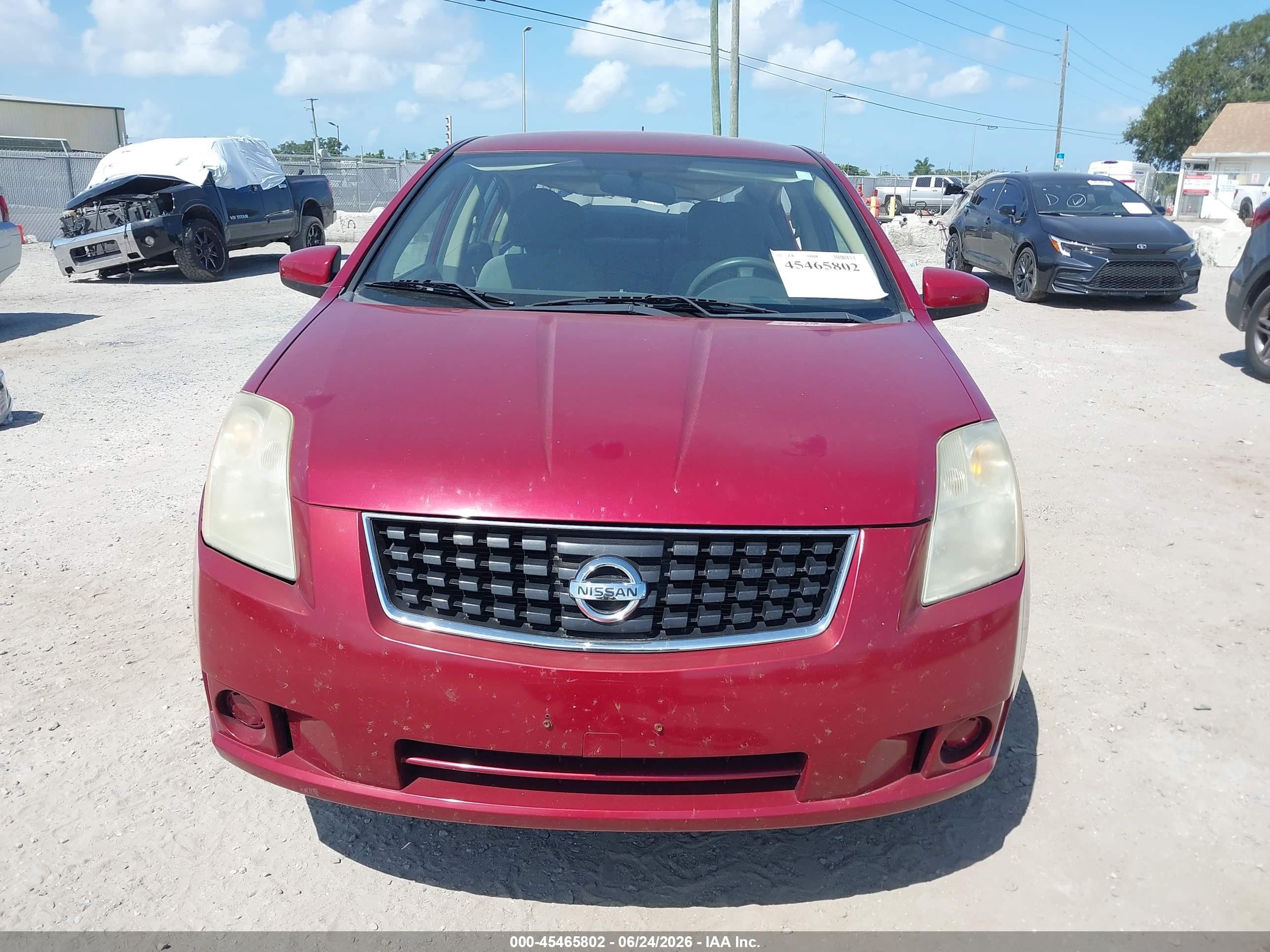 2008 Nissan Sentra 2.0 Red vin: 3N1AB61E08L754741