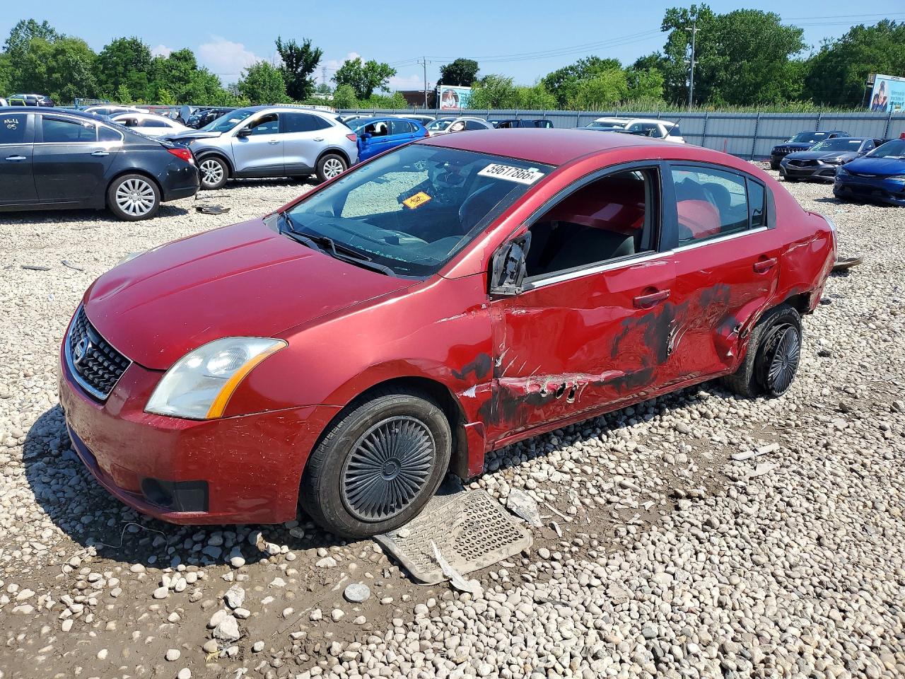2009 Nissan Sentra Red vin: 3N1AB61E09L669612
